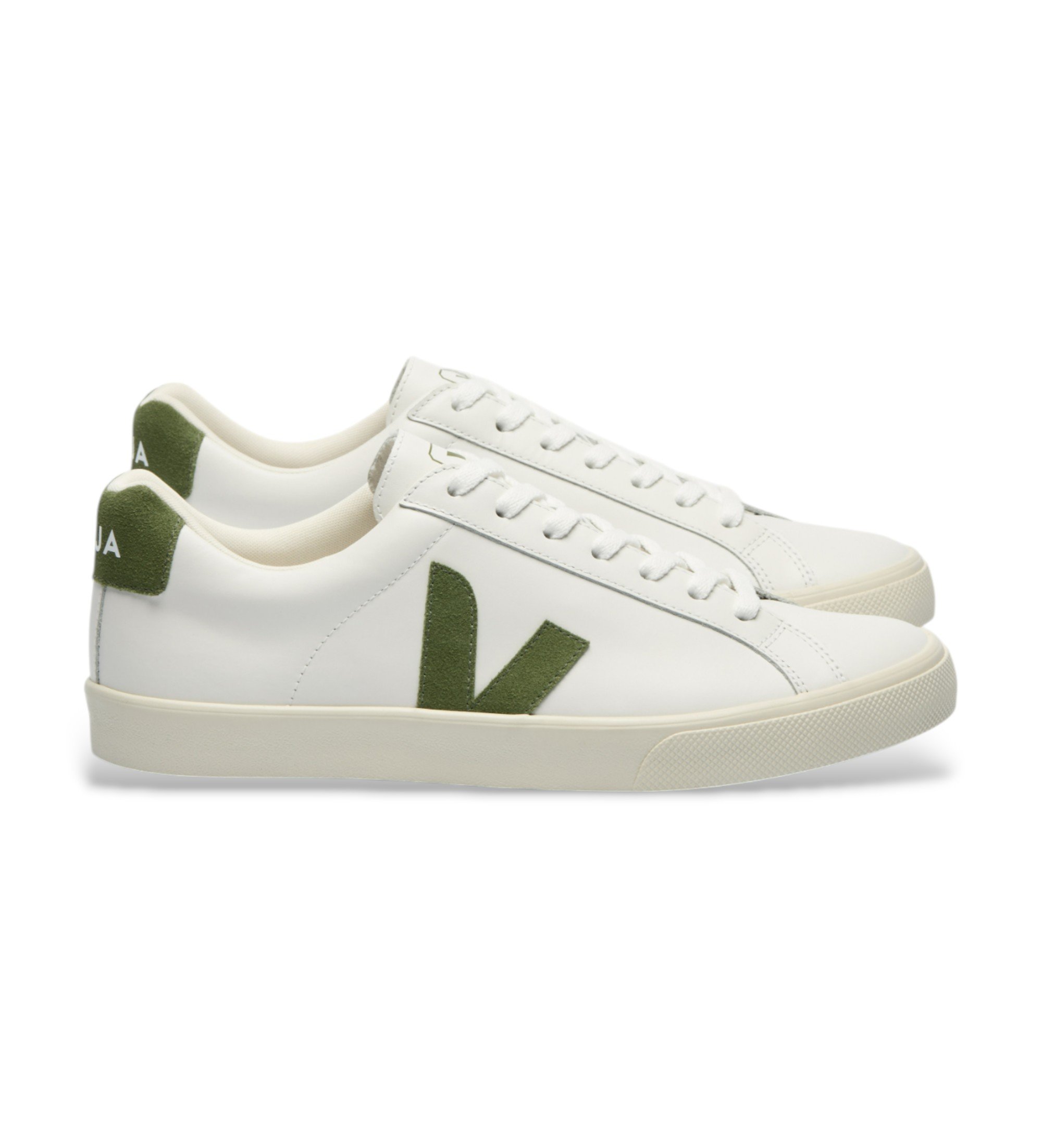 VEJA für Damen. EO0203881 Esplar Logo Leder Turnschuhe weiß (36), Wohnung, Schnürsenkel, Lässig