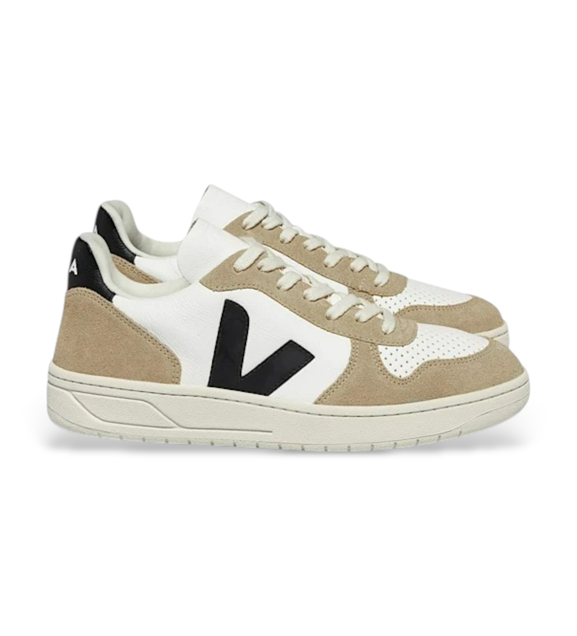 VEJA für Herren. VX0503138 Lederturnschuhe V-10 weiß, beige (40), Wohnung, Schnürsenkel, Lässig