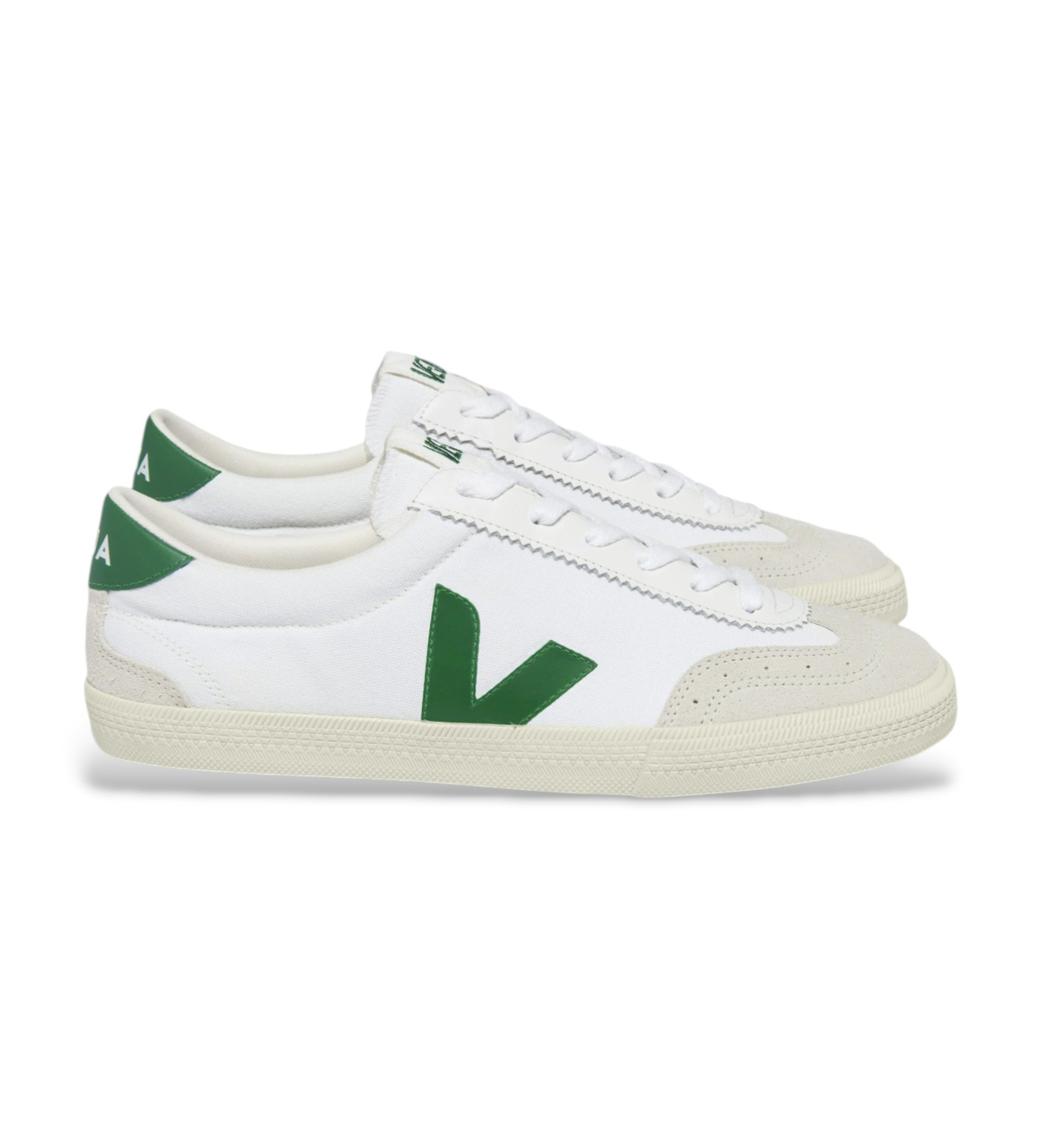 VEJA für Damen. VO0103525 Volleyballschuhe weiß, grün (38), Wohnung, Wildleder, Schnürsenkel, Lässig