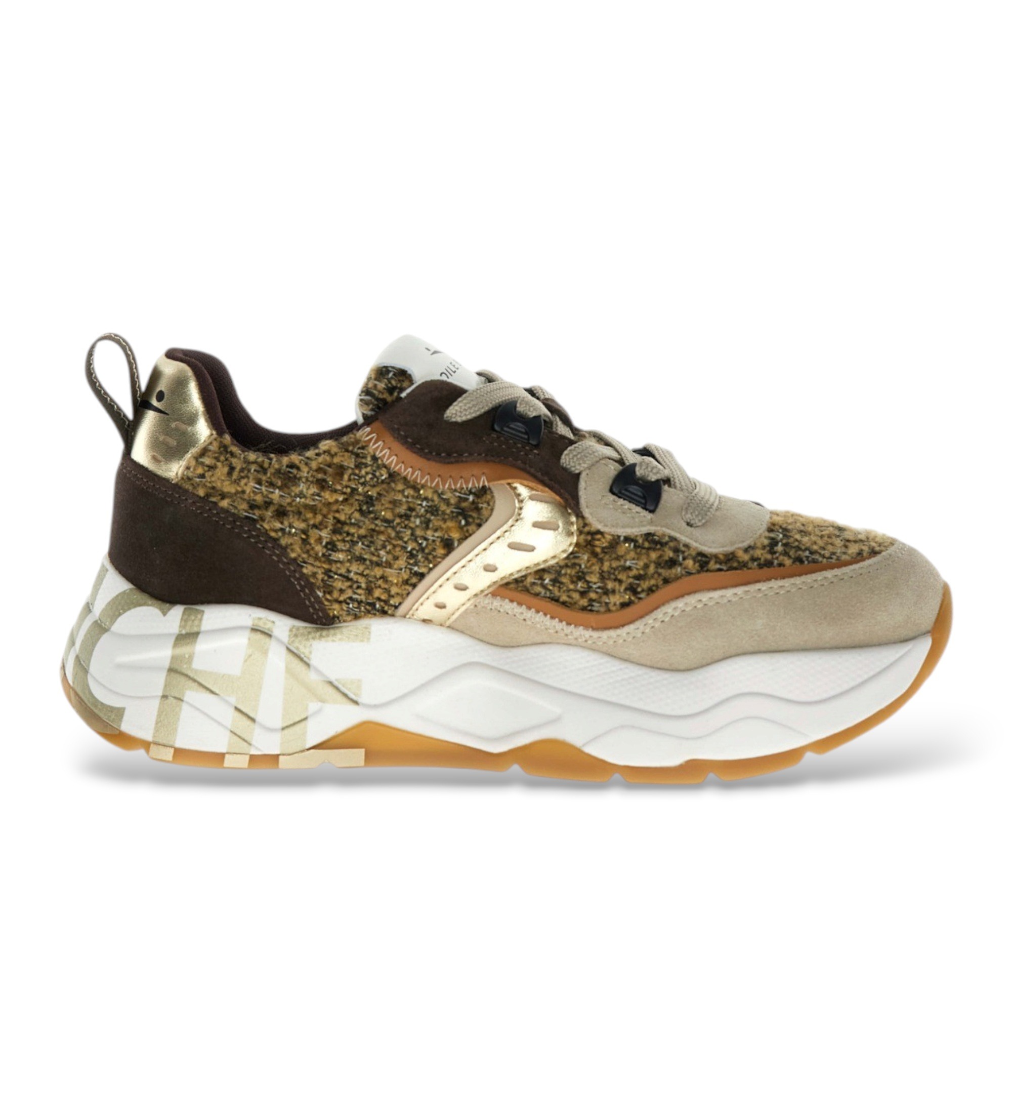 Voile blanche für Damen. 2017475 Leder-Sneaker Club105 beige (36), 3 bis 5 cm, Schnürsenkel, Lässig