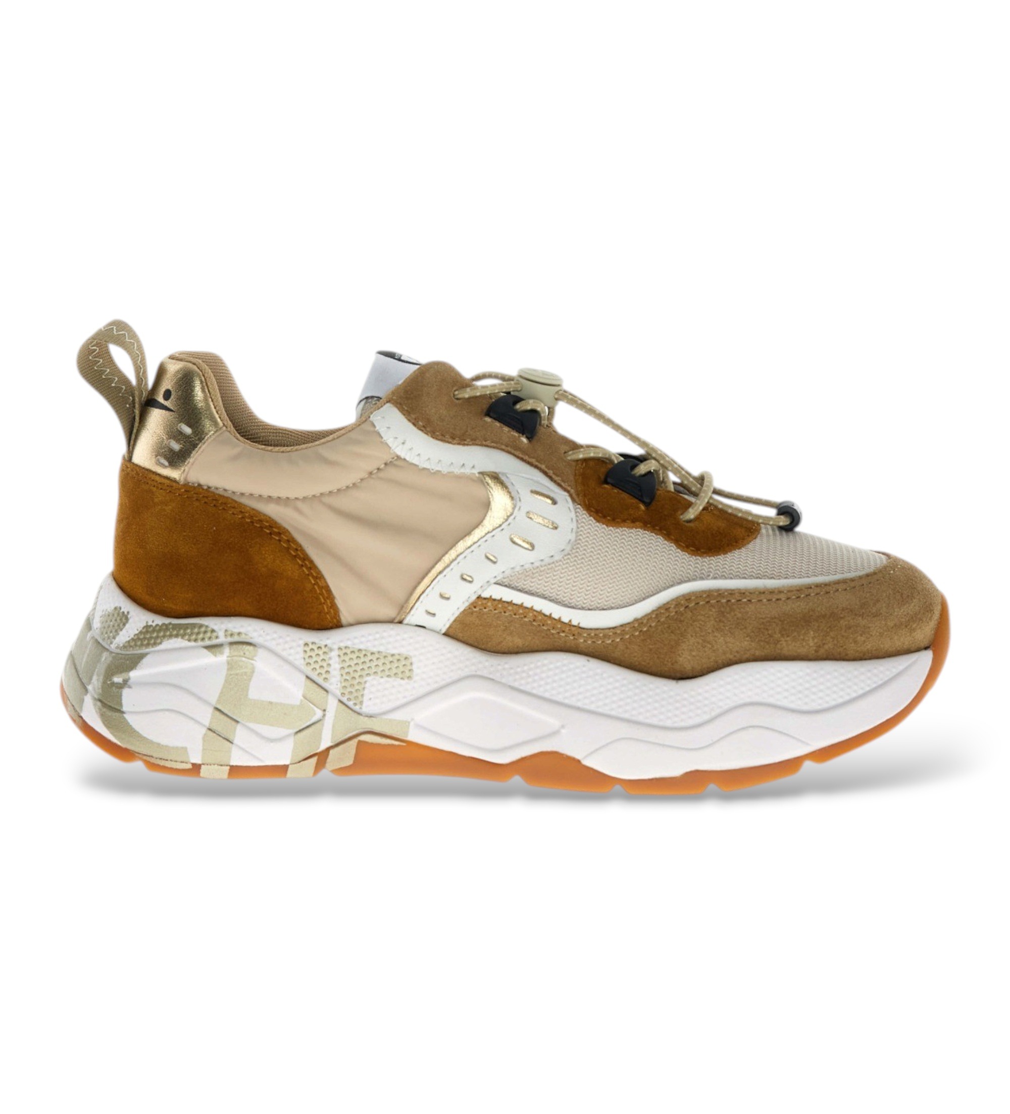 Voile blanche für Damen. 2017475 Leder-Sneakers Club105 braun (36), 3 bis 5 cm, Schnürsenkel, Lässig
