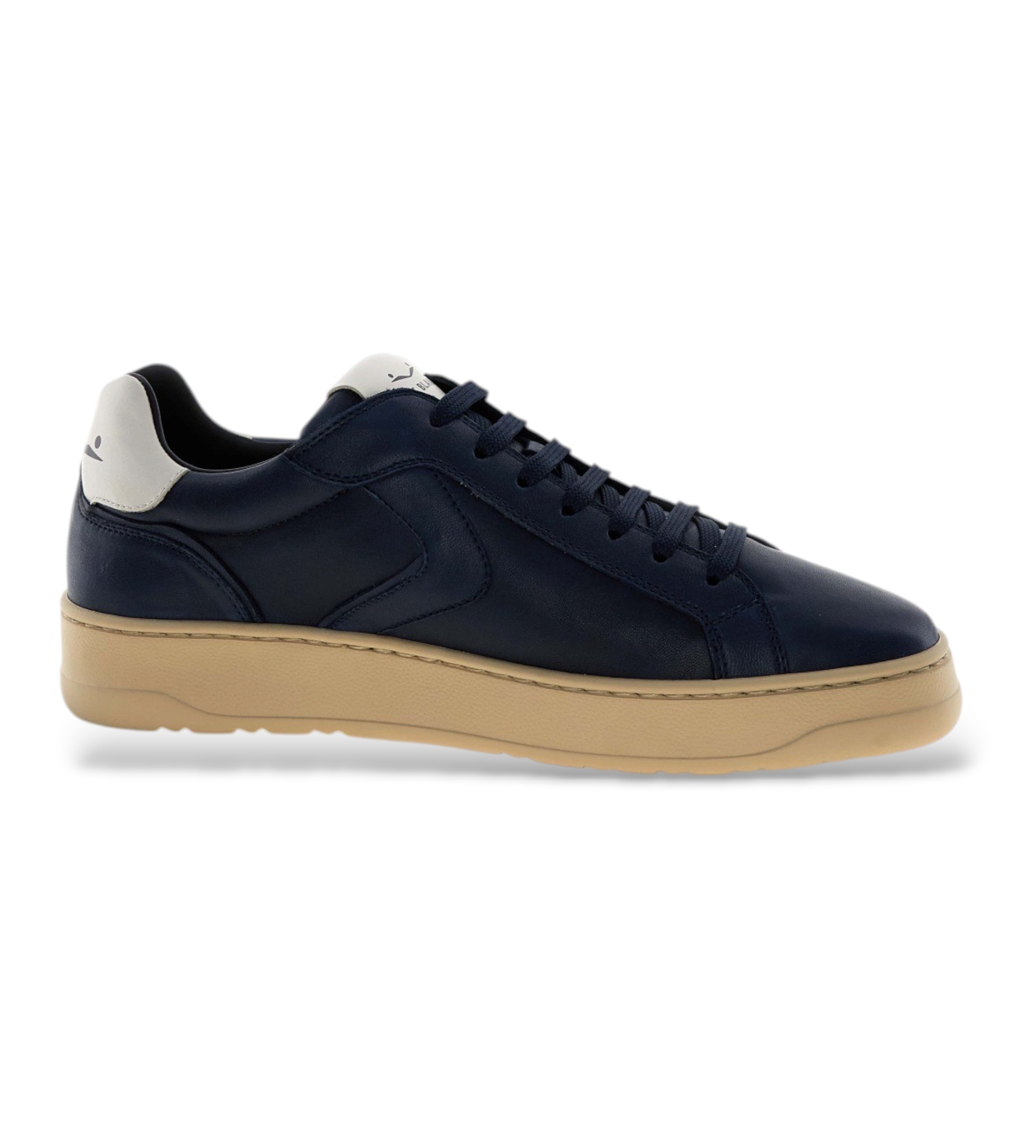 Voile blanche für Herren. 2017678 Layton 100 Leder-Sneaker marineblau (46), Wohnung, Schnürsenkel, Lässig