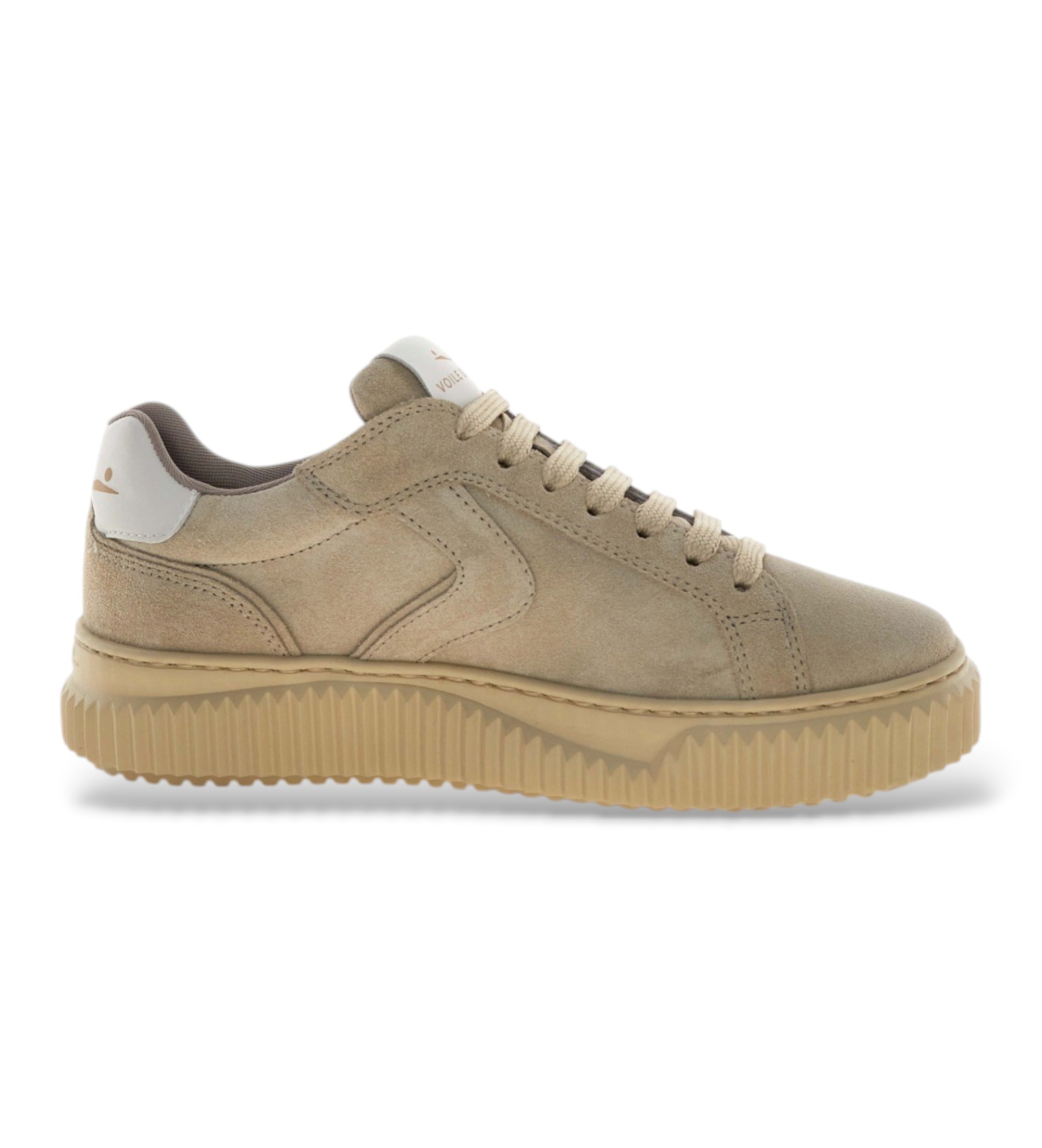Voile blanche für Damen. 2017542 Leder-Sneaker Lipari beige (41), Wohnung, Schnürsenkel, Lässig