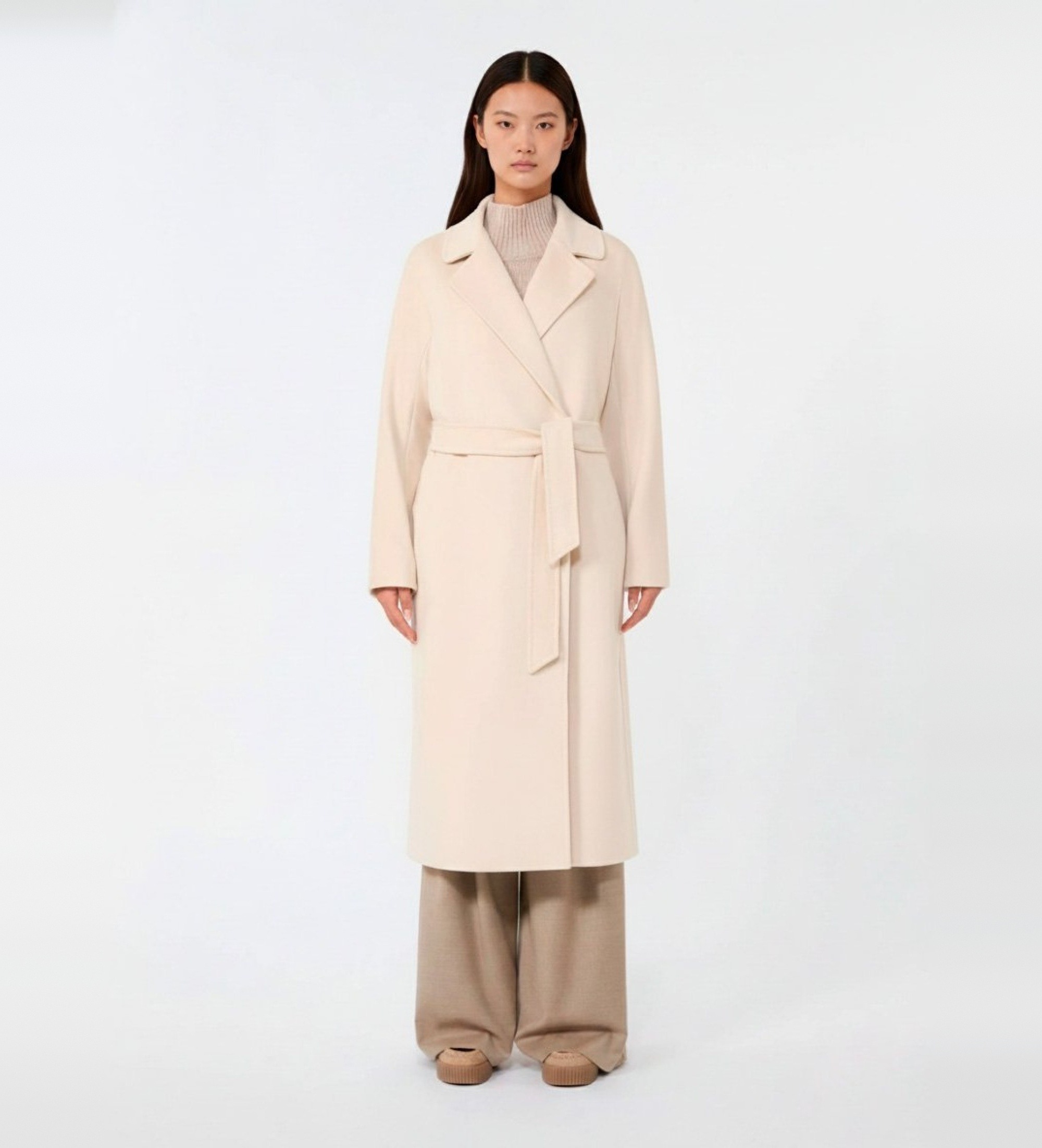 Weekend Max Maravoor vrouwen. 2525016062600 Beige gesneden jas (44), Casual, Polyester