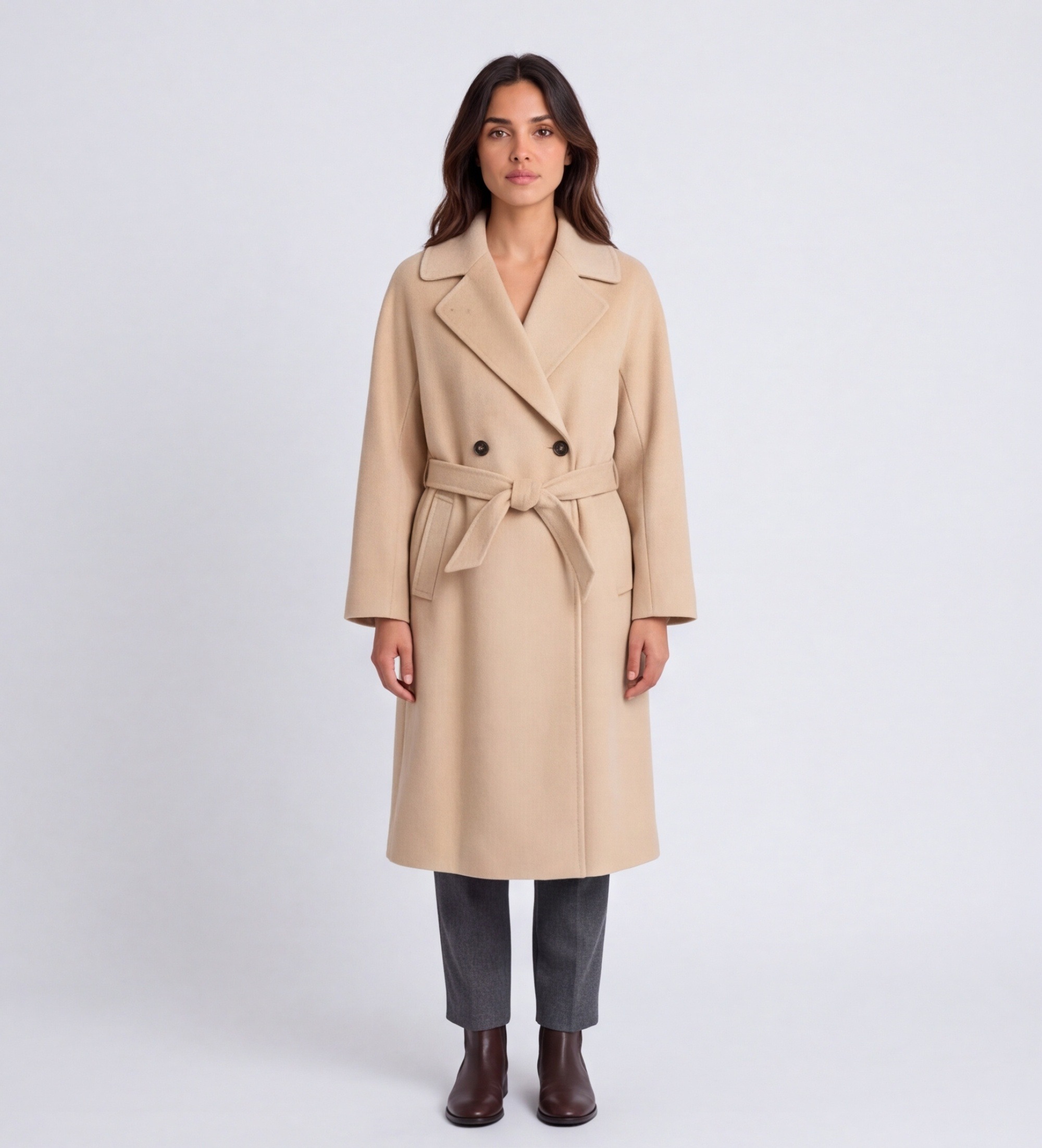 Weekend Max Maravoor vrouwen. 2625016021650 Beige harsjas (44), Casual, Wol
