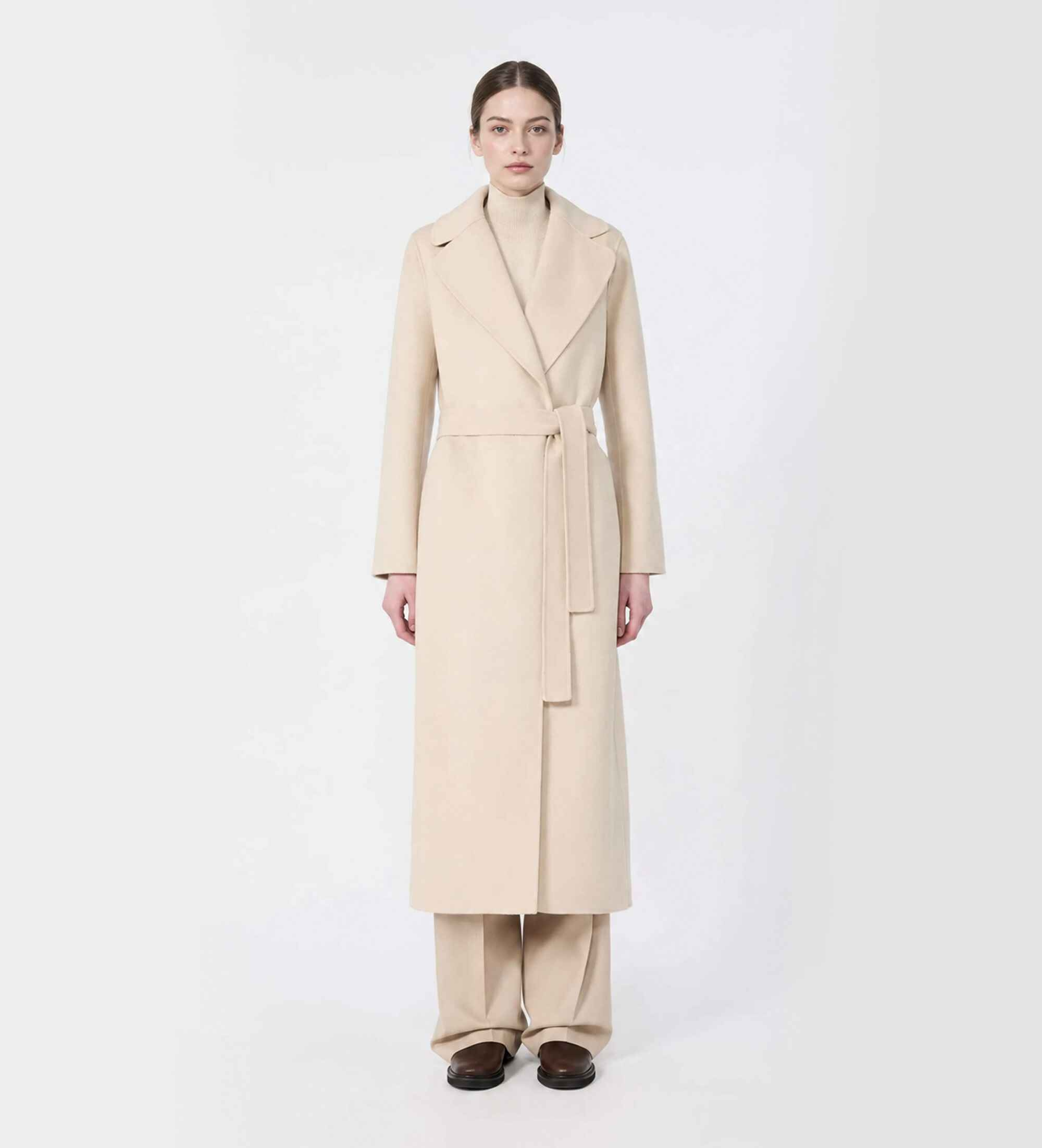 Weekend Max Maravoor vrouwen. 2525016062600 Beige wollen vest in badjasmodel van Albino (40), Casual, Polyester
