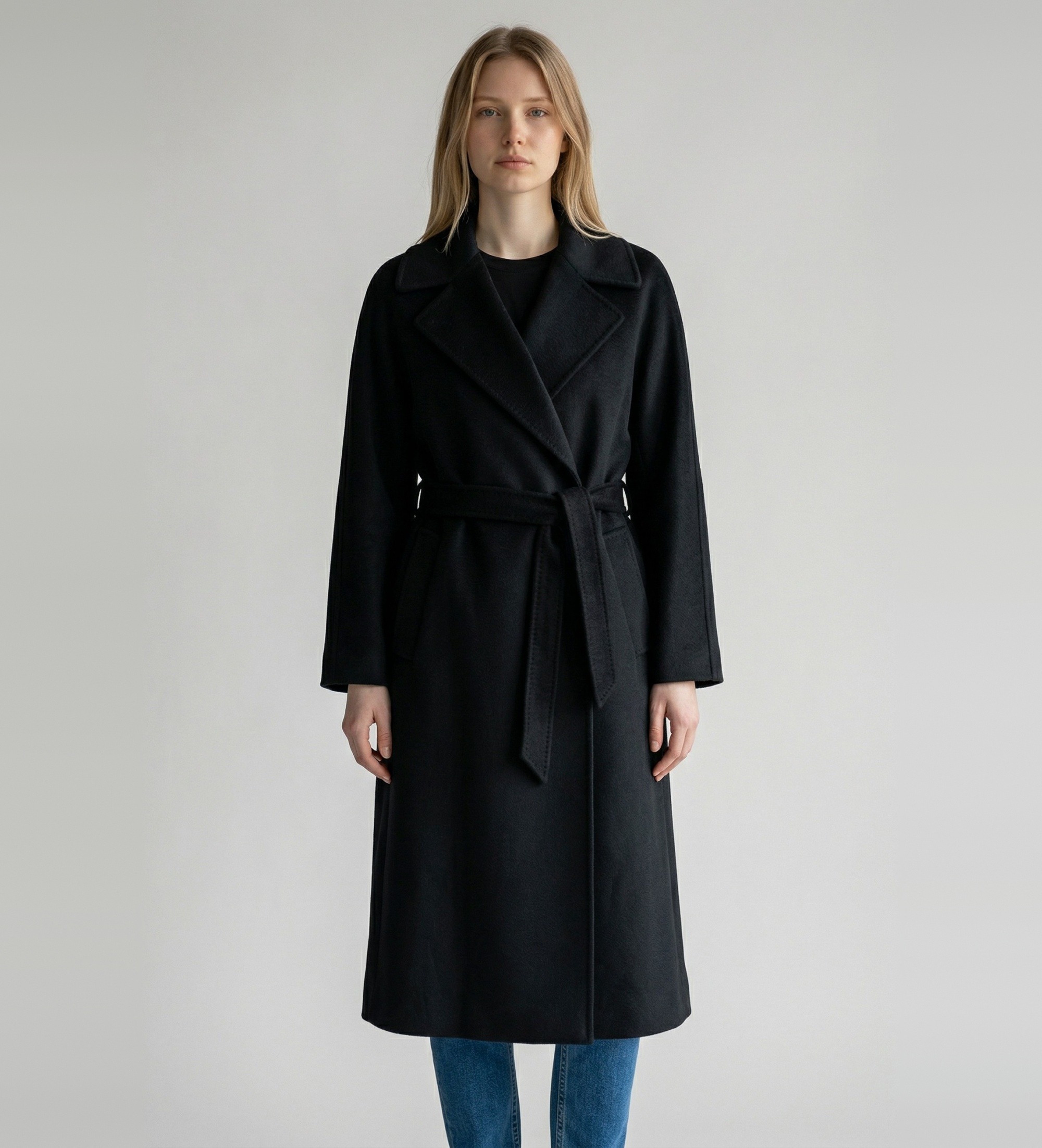Weekend Max Mara für Damen. 2625016021650 Schwarzer Harz-Mantel (38), Lässig, Wolle