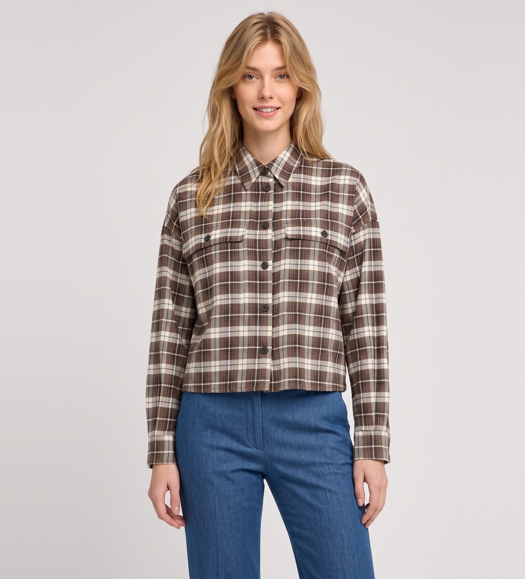 Weekend Max Mara für Damen. 2625196012650 Braunes Berlina-Hemd (42), Lässig, Wolle, Langarm