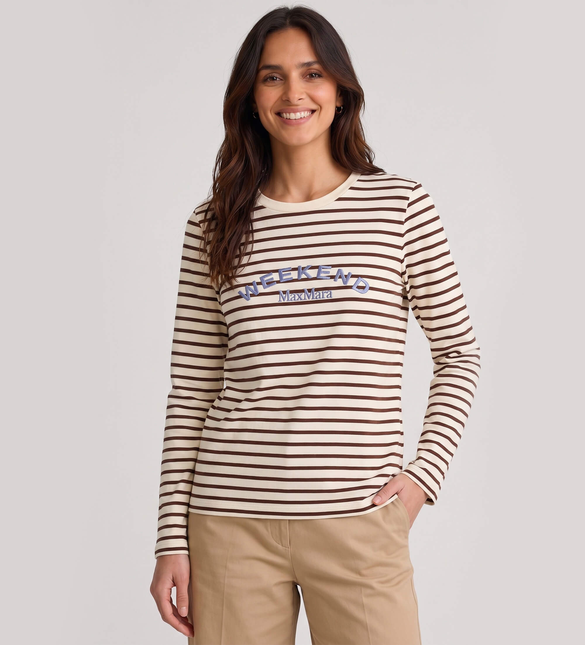 Weekend Max Mara für Damen. 2625946042650 Wkdcestino T-Shirt granatrot (M), Lässig, Kastanienbraun, Baumwolle, Langarm