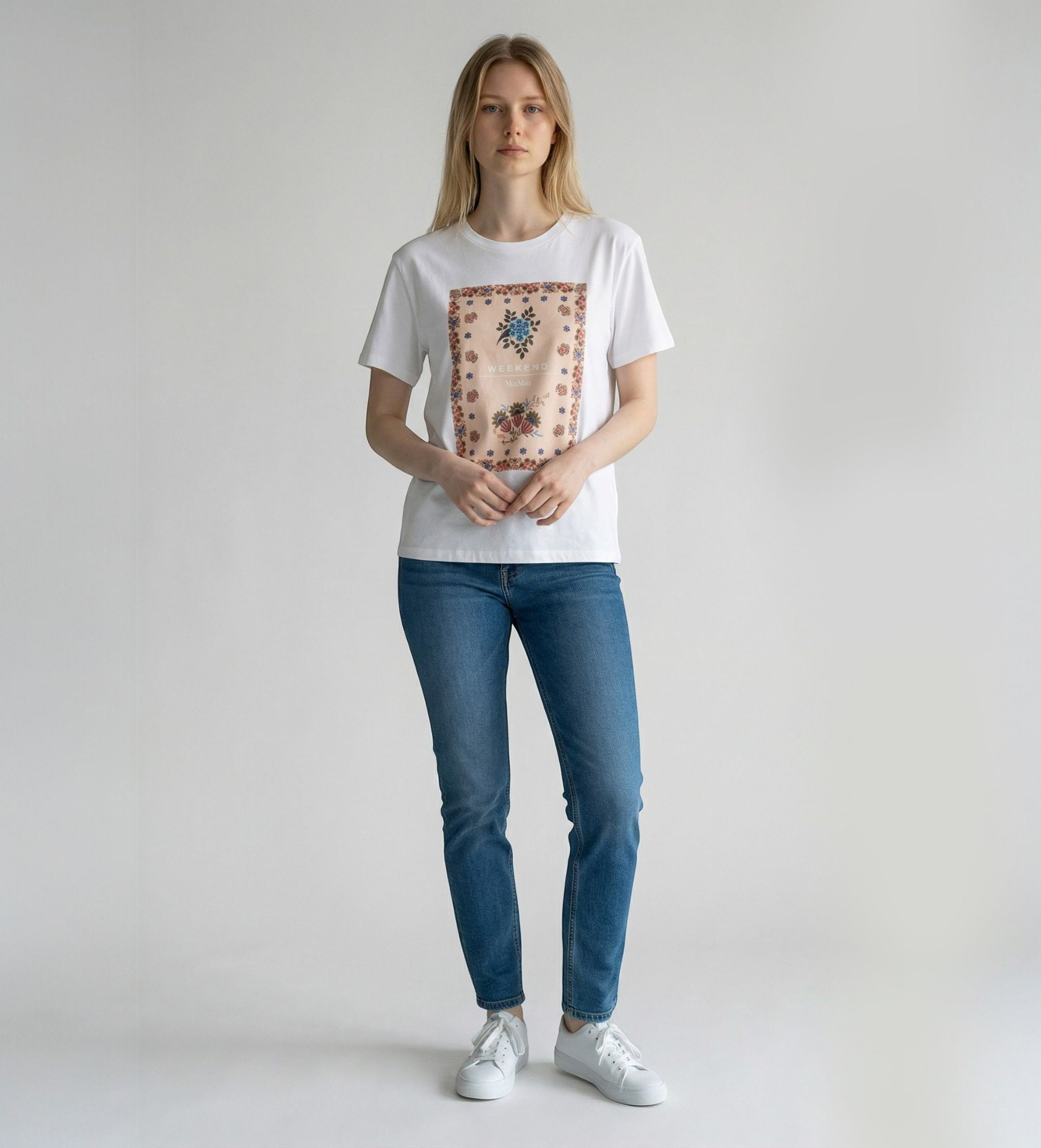 Weekend Max Mara für Damen. 2615971032600 Weißes Pntera-Shirt (S), Lässig, Baumwolle, Kurzarm