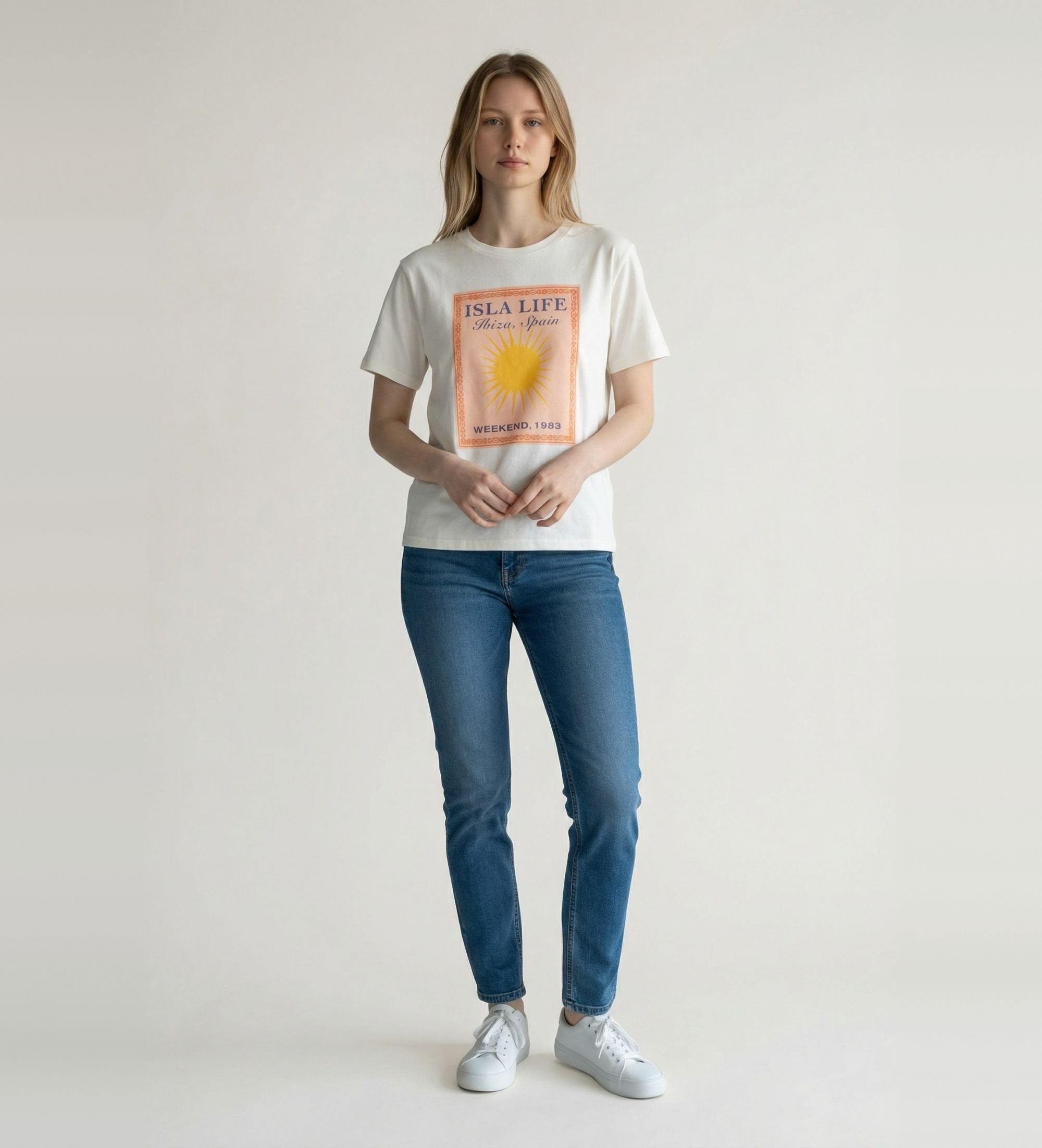 Weekend Max Mara für Damen. 2615971032600 Panther-Shirt Gebrochenes Weiß (XL), Lässig, Baumwolle, Kurzarm