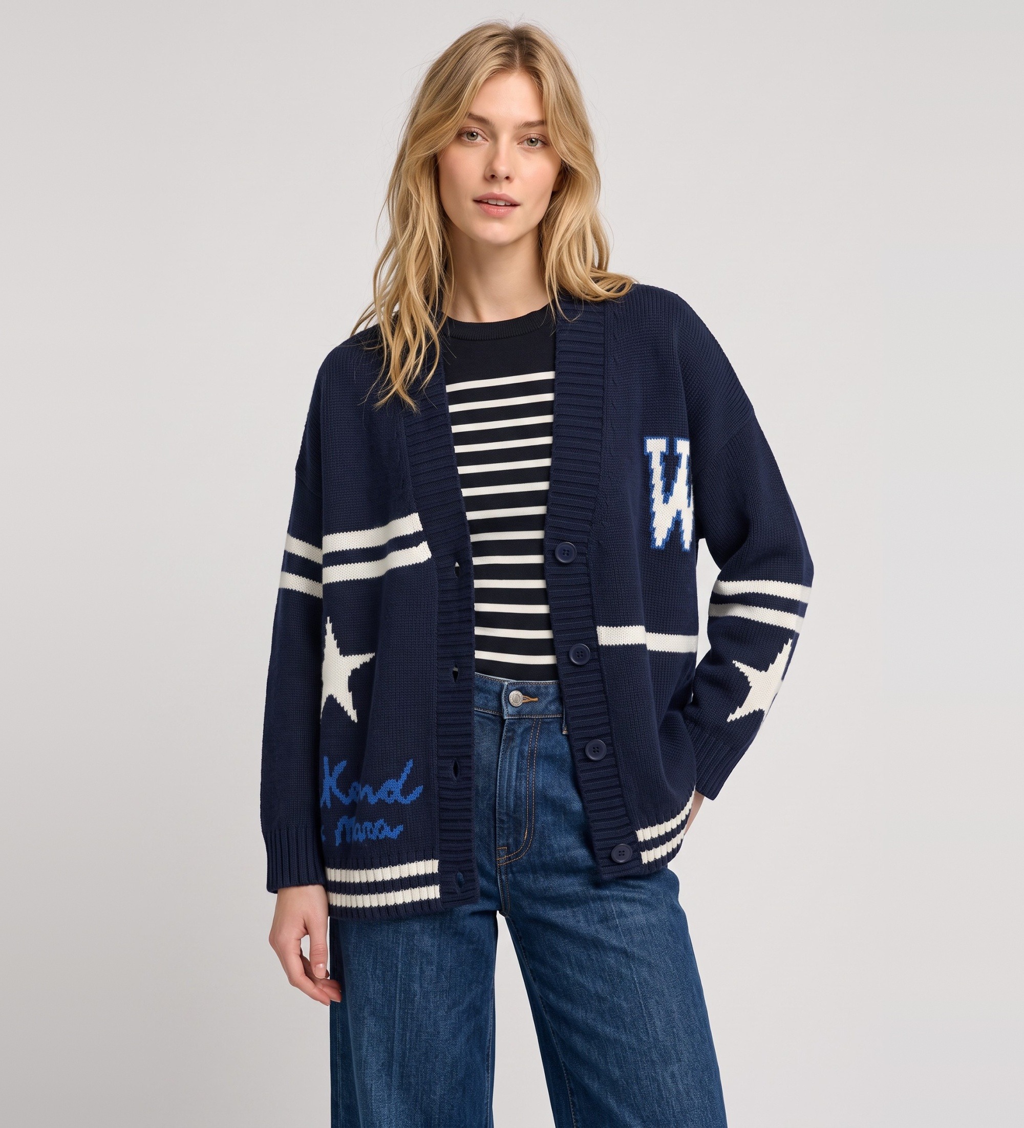 Weekend Max Mara für Damen. 2625346072650 Strickjacke Wkdbelgio marineblau (S), Lässig, Wolle, Langarm