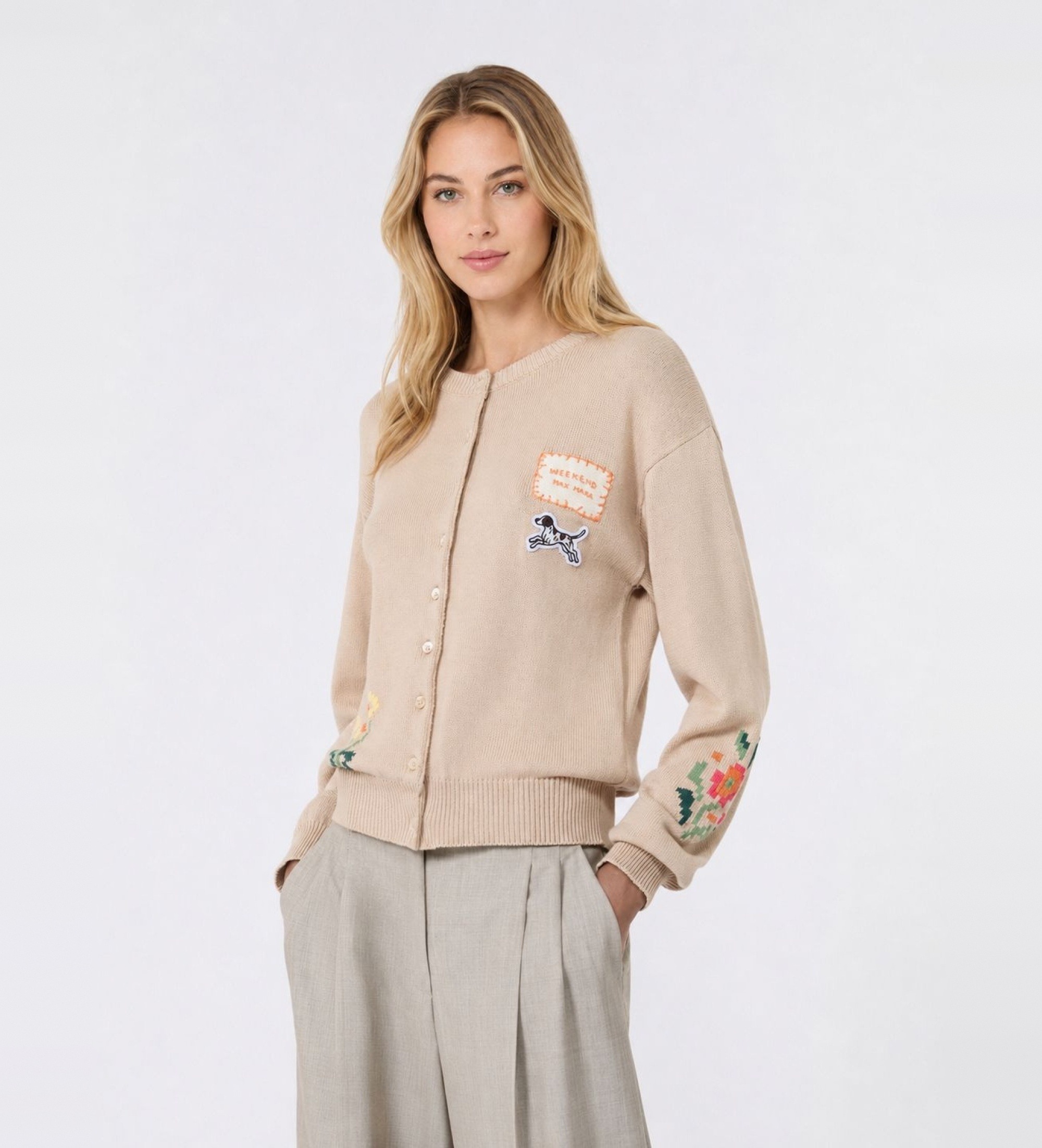 Weekend Max Mara für Damen. 2625346041650 Beige Teiera-Jacke (M), Lässig, Baumwolle, Langarm