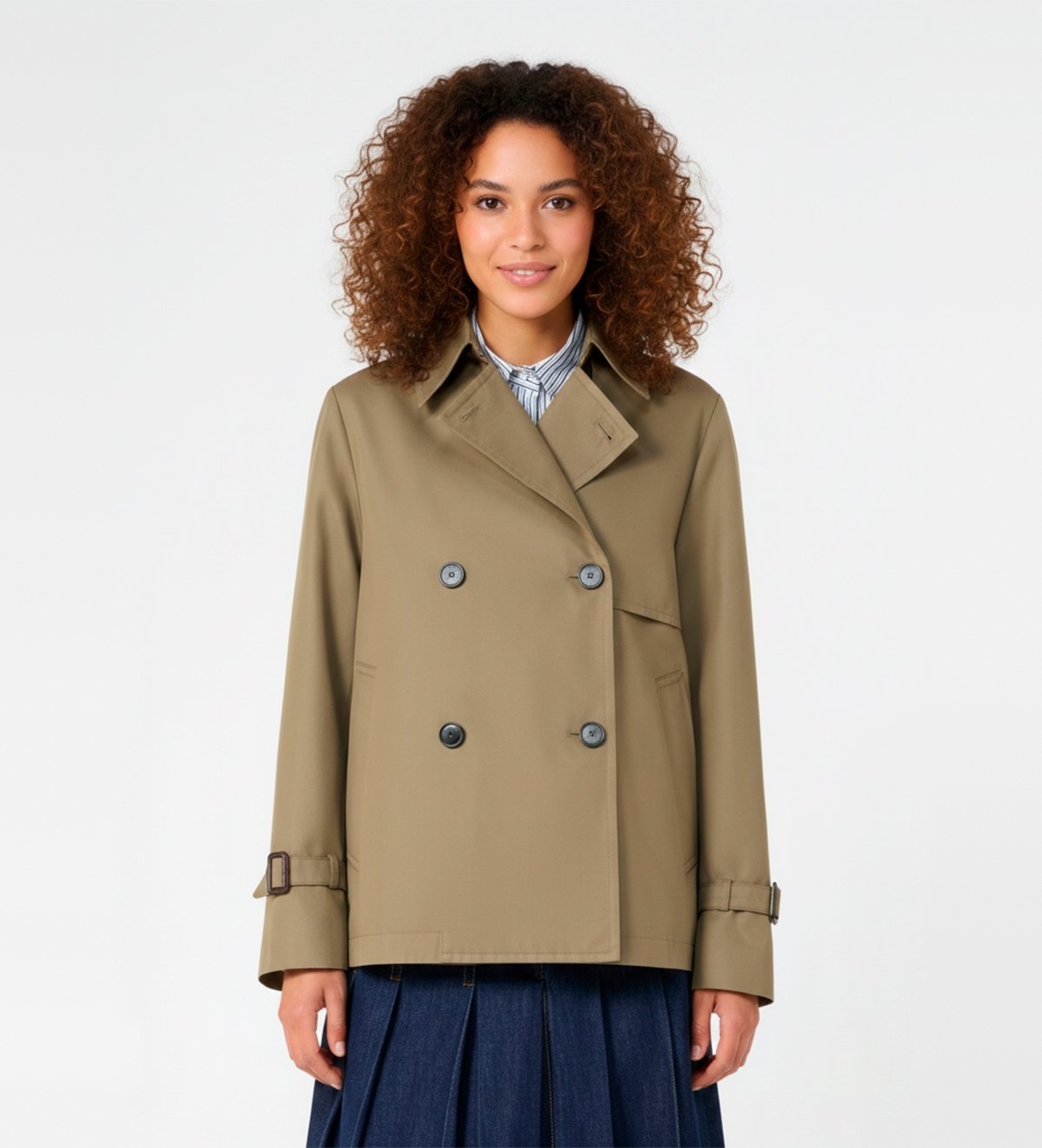 Weekend Max Mara für Damen. 2615021051600 Grünbrauner Trenchcoat Biglia (48), Lässig, Baumwolle