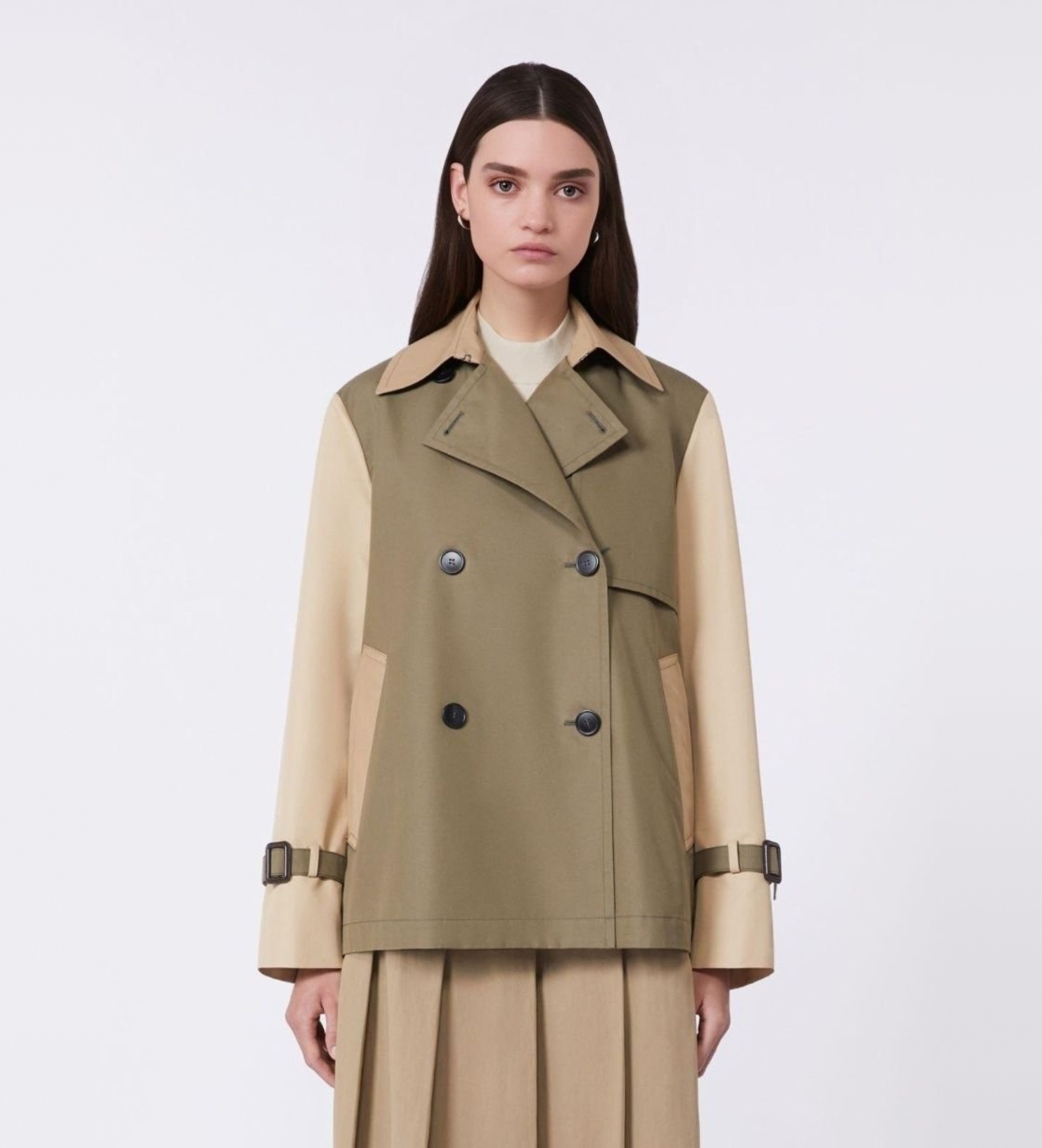 Weekend Max Mara für Damen. 2615021051600 Grüner Biglia-Mantel (38), Lässig, Baumwolle