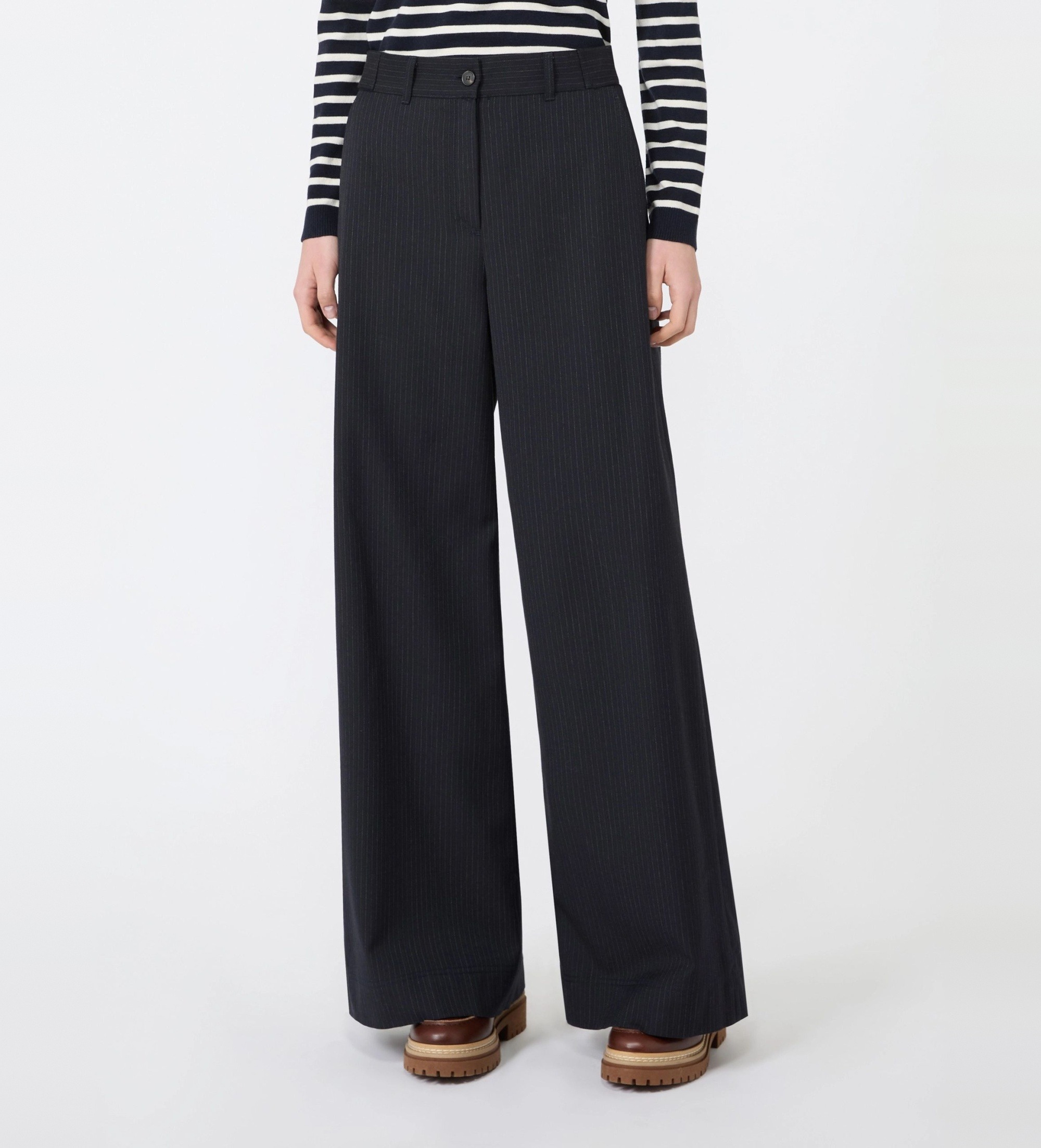 Weekend Max Mara für Damen. 2625136092650 Weite Hose Bravo marineblau (40), Lässig, Wolle