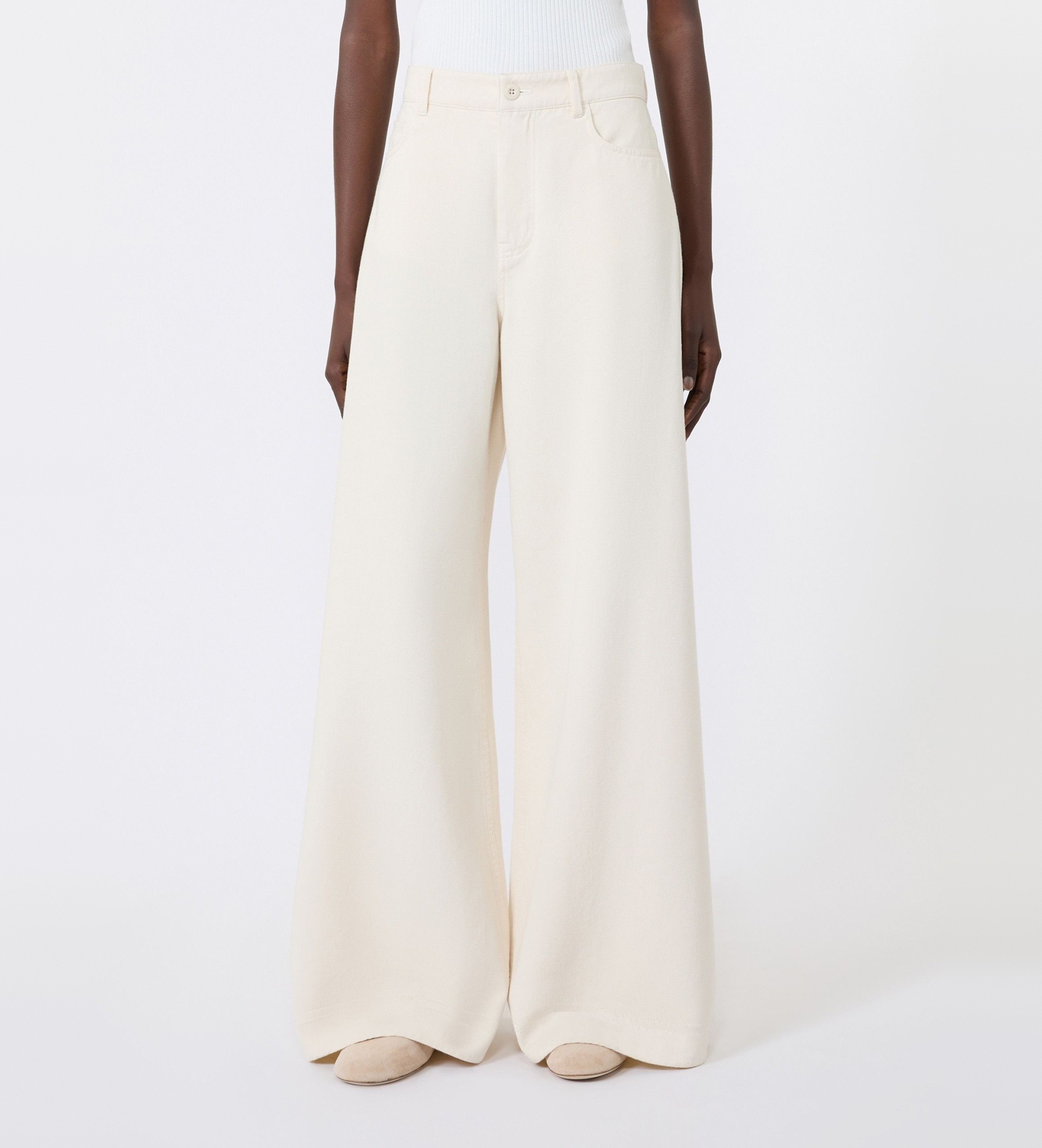 Weekend Max Mara für Damen. 2625136041650 Weite Hose Canneti beige (40), Lässig, Baumwolle