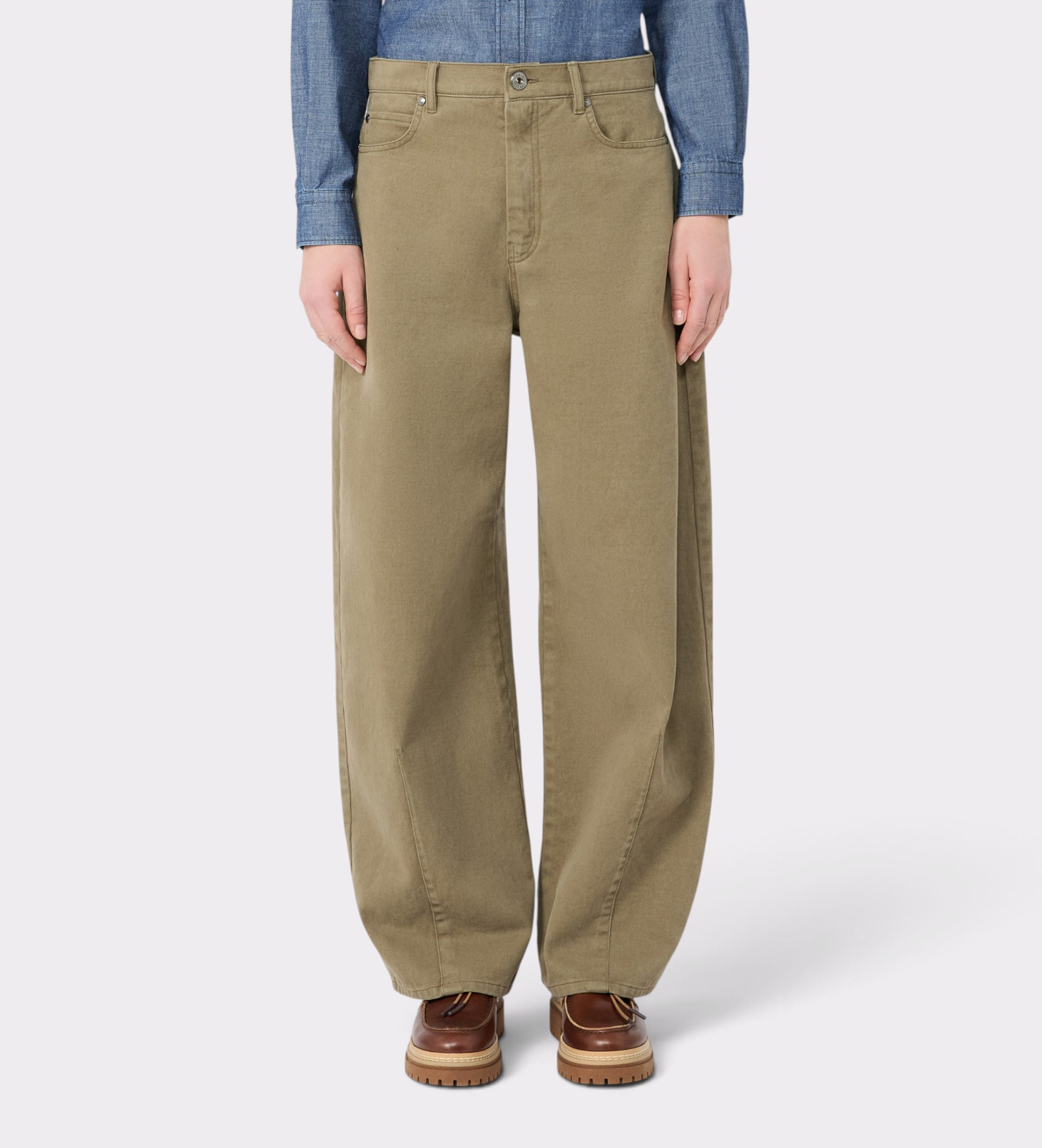 Weekend Max Mara für Damen. 2625136072650 Weite Hose Ordine Khaki (38), Braun, Lässig, Baumwolle