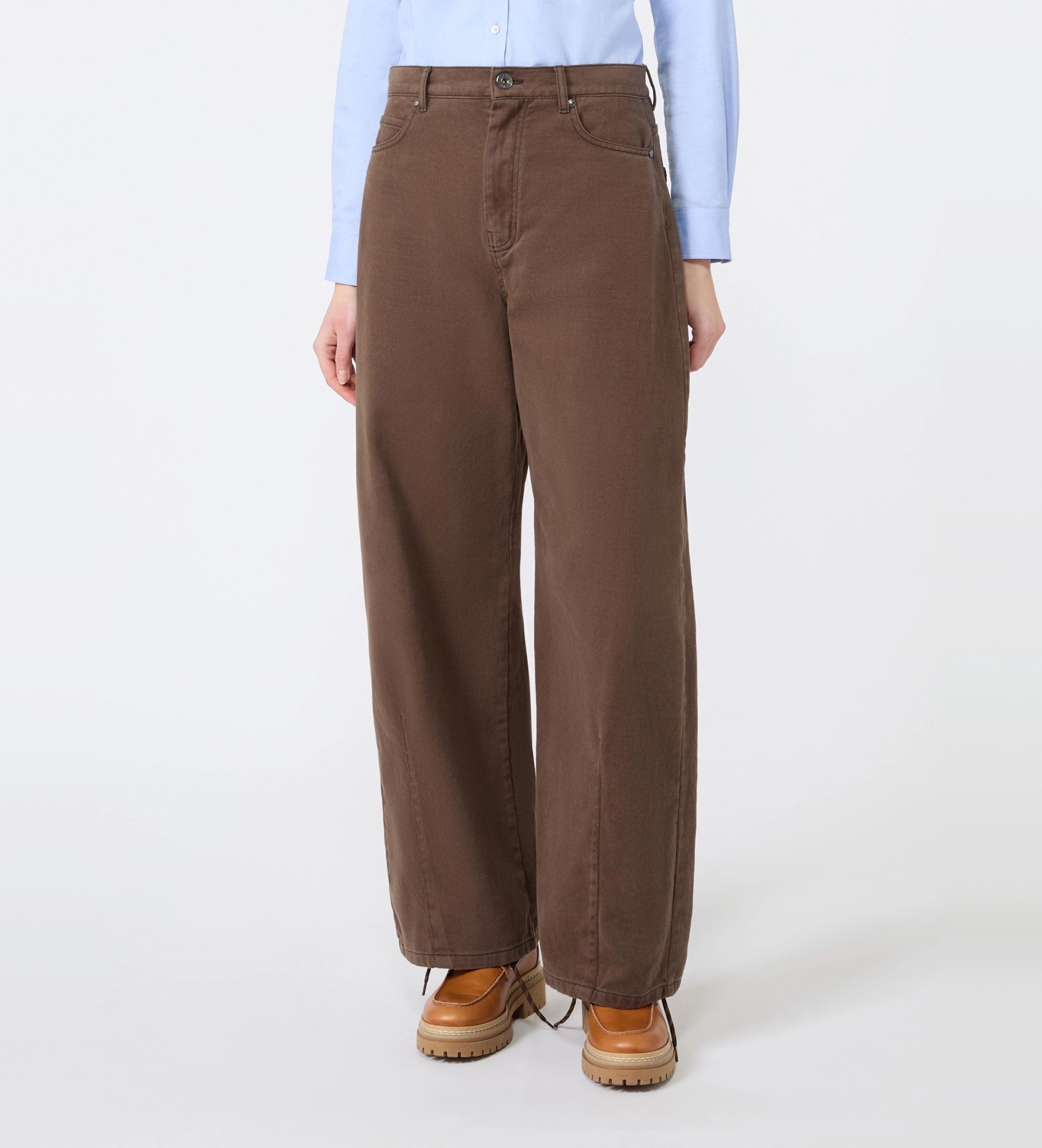 Weekend Max Mara für Damen. 2625136072650 Weite Hose Wkdordine braun (38), Lässig, Baumwolle