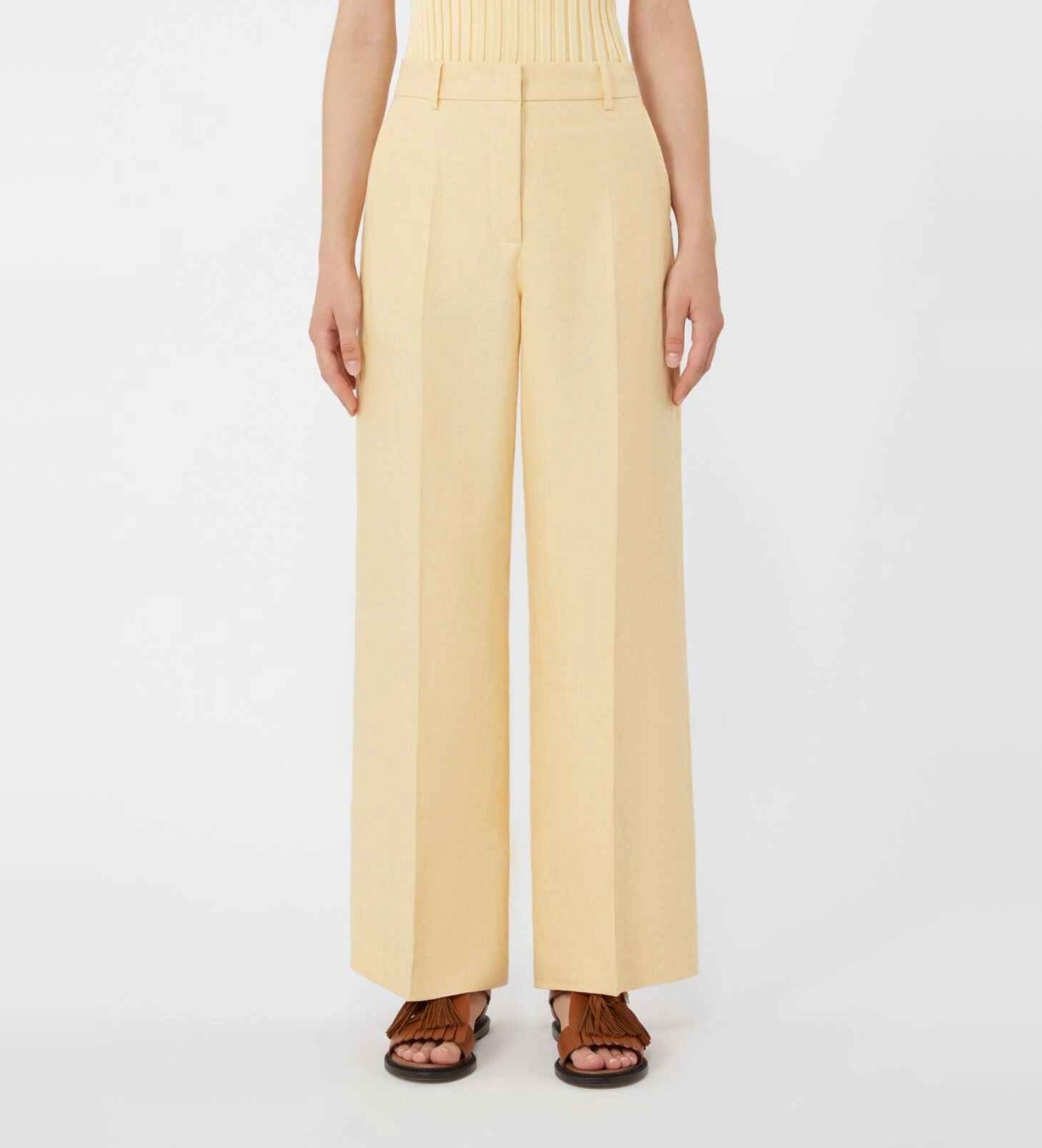 Weekend Max Mara für Damen. 2615131112600 Malizia-Hose aus Leinen in Gelb (42), Lässig