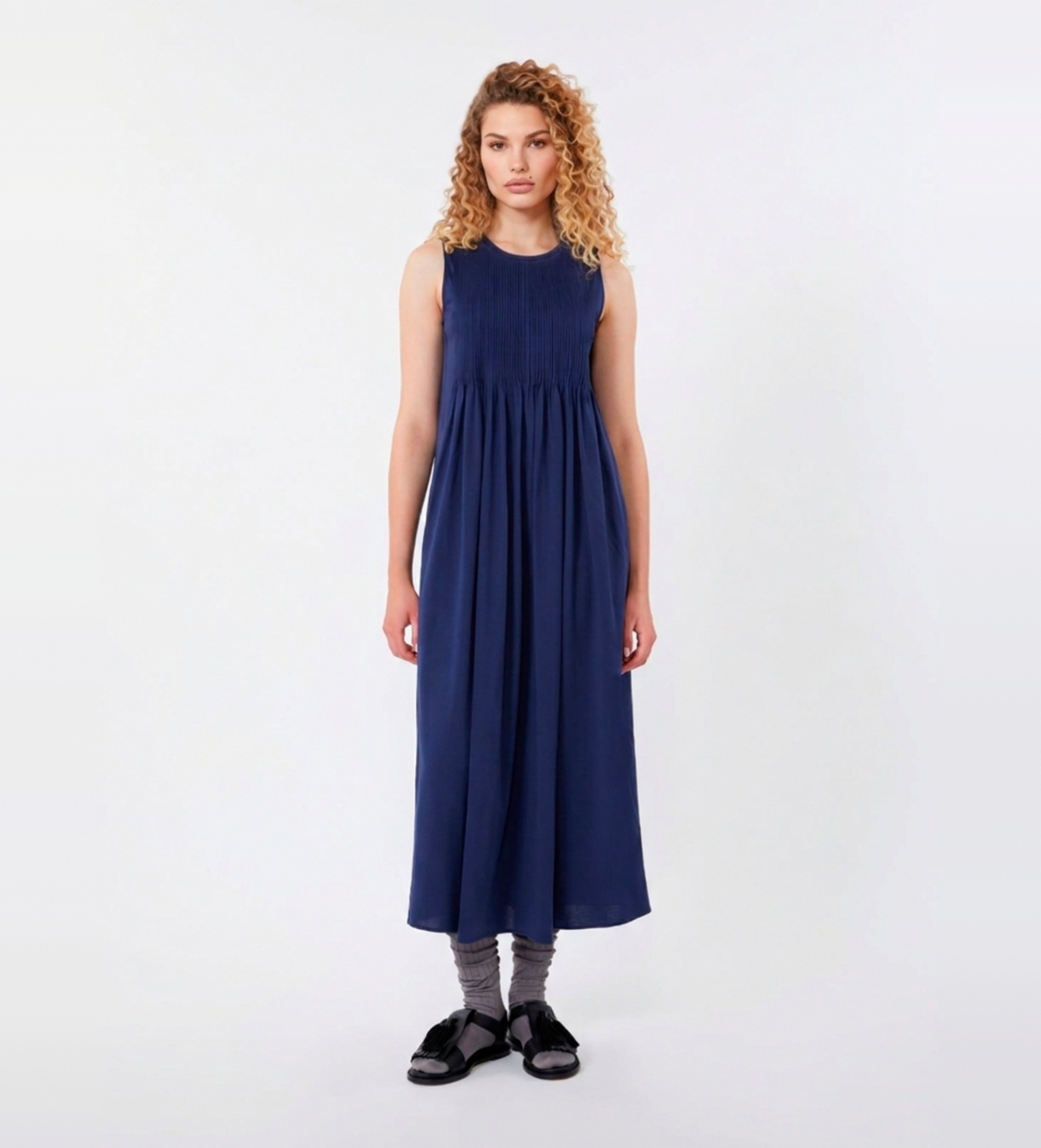 Weekend Max Mara für Damen. 2615621022600 Ricordo Kleid blau (S), Lässig, Baumwolle, Ärmellos / Hosenträger