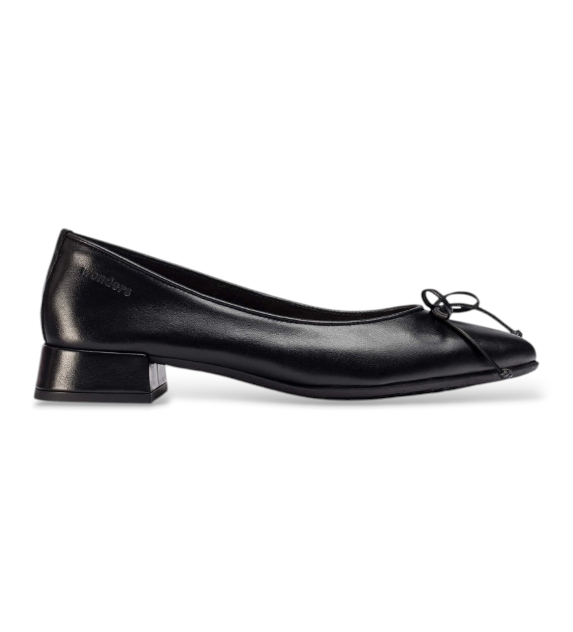 Wonders für Damen. B-9701_4387_5792 Ballerinas aus Leder Evow 01 Schwarz (38), 1 bis 3 cm, Keine, Lässig