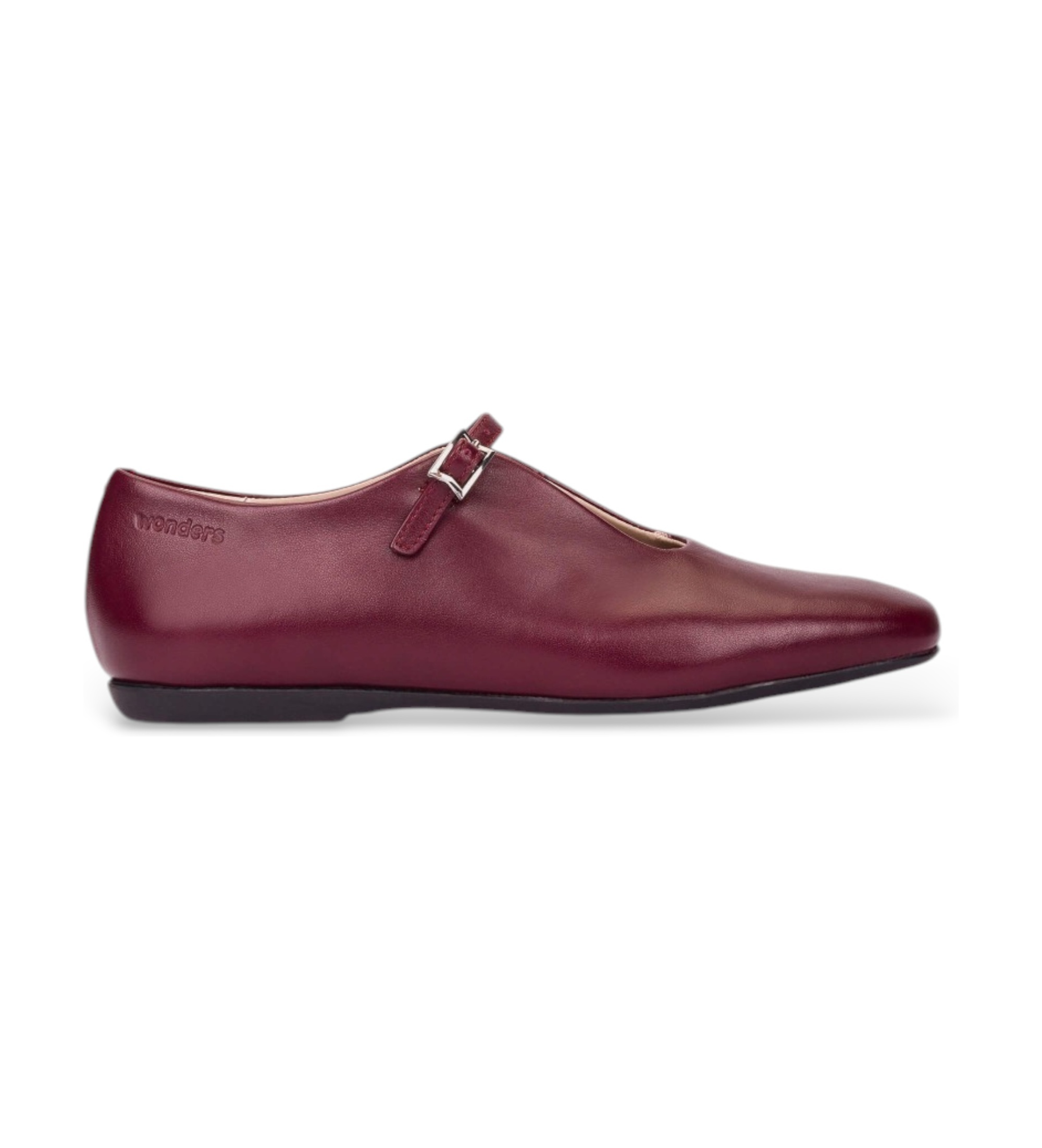 Wonders für Damen. A-86150_4387_9834 Ballerinas aus Leder Pepa 150 Bordeaux (37), Rot, Wohnung, Schnalle, Lässig