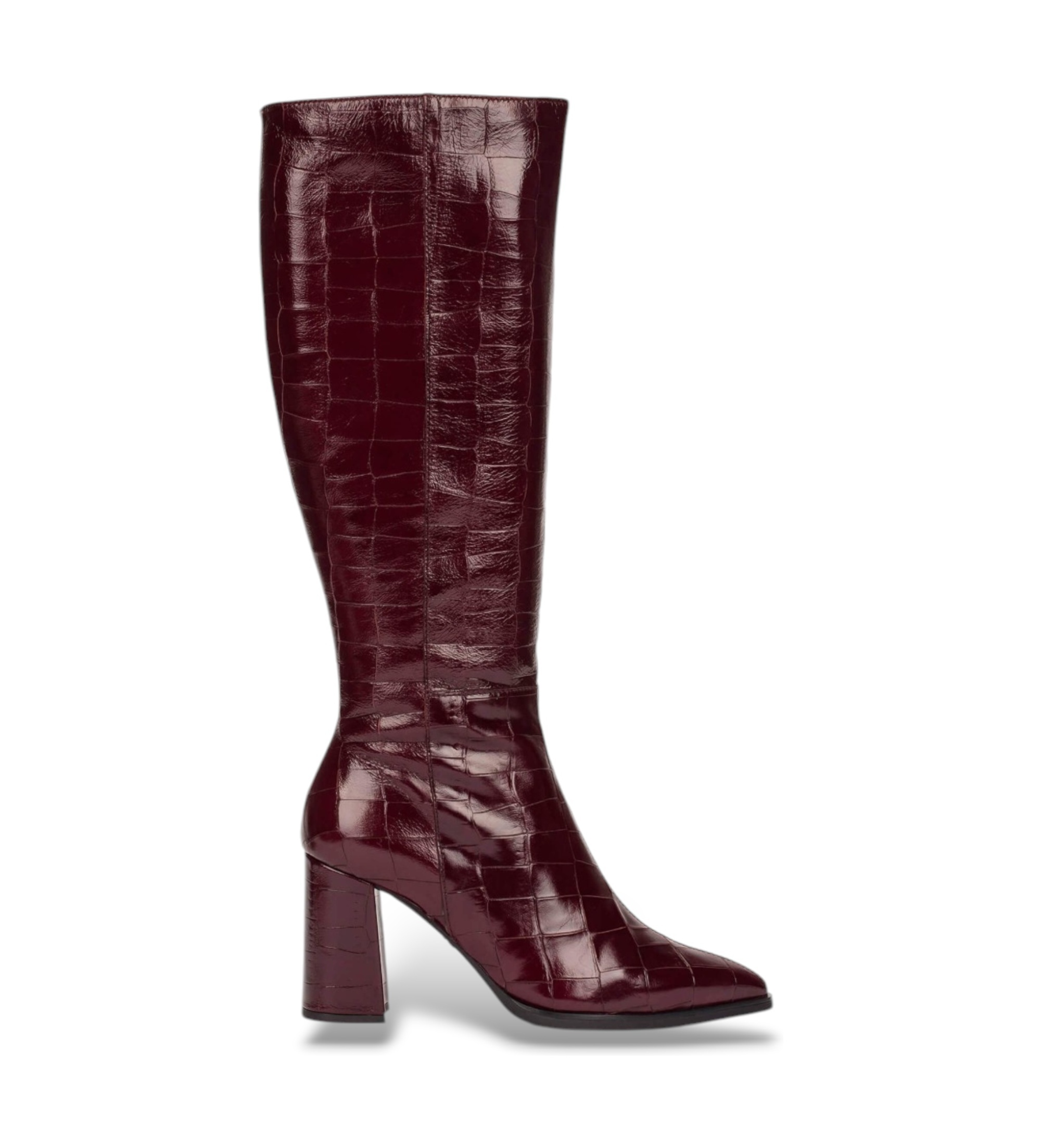 Wonders für Damen. M-5442_2415_9834 Aurora Lederstiefel 42 Bordeaux (39), 5 bis 8 cm, Reißverschluss, Lässig, Kastanienbraun, Klassisch