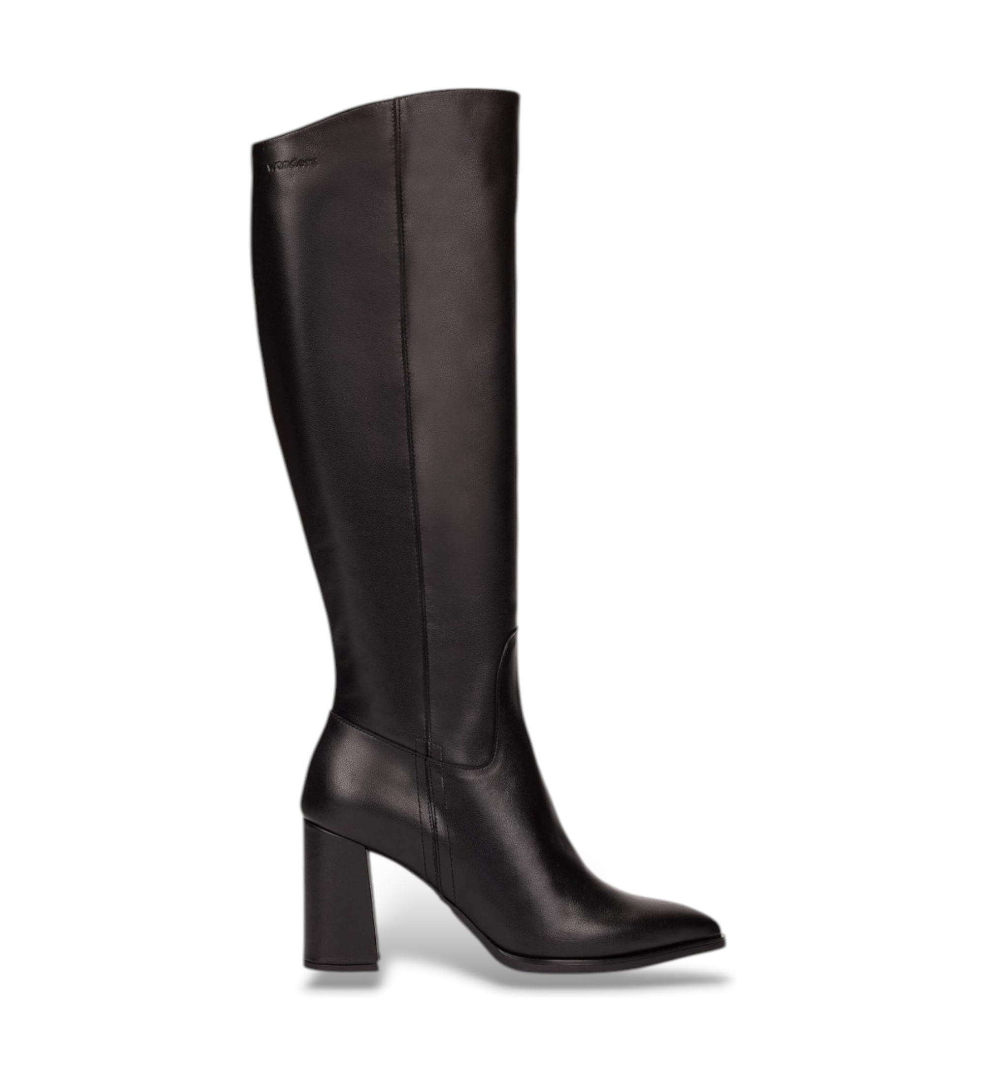 Wonders für Damen. M-5443_5121_5792 Aurora Lederstiefel 43 Schwarz (37), 5 bis 8 cm, Reißverschluss, Lässig, Klassisch