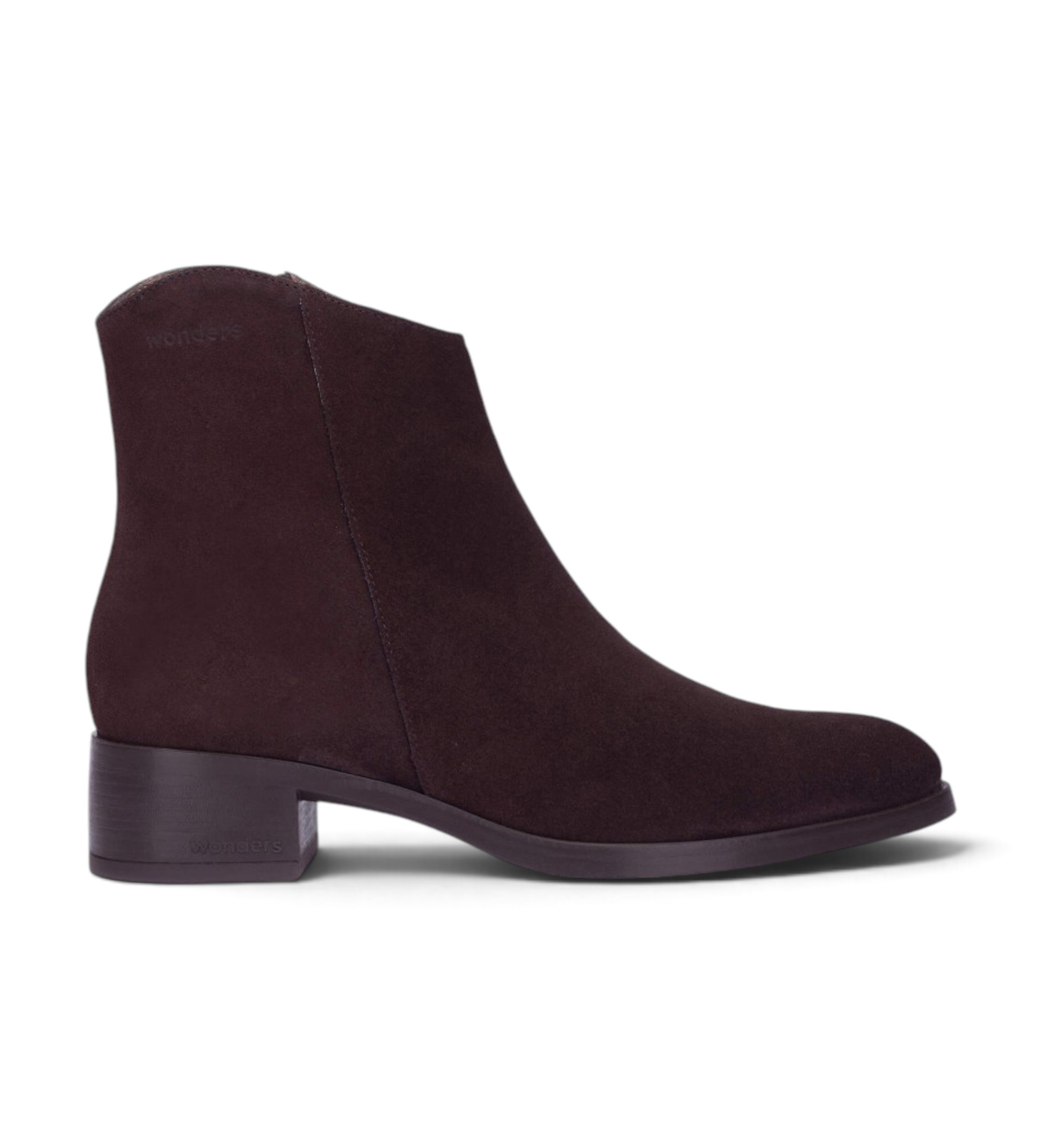 Wonders für Damen. D-1801 Bonjour braune Lederstiefeletten (38), 1 bis 3 cm, Reißverschluss, Lässig