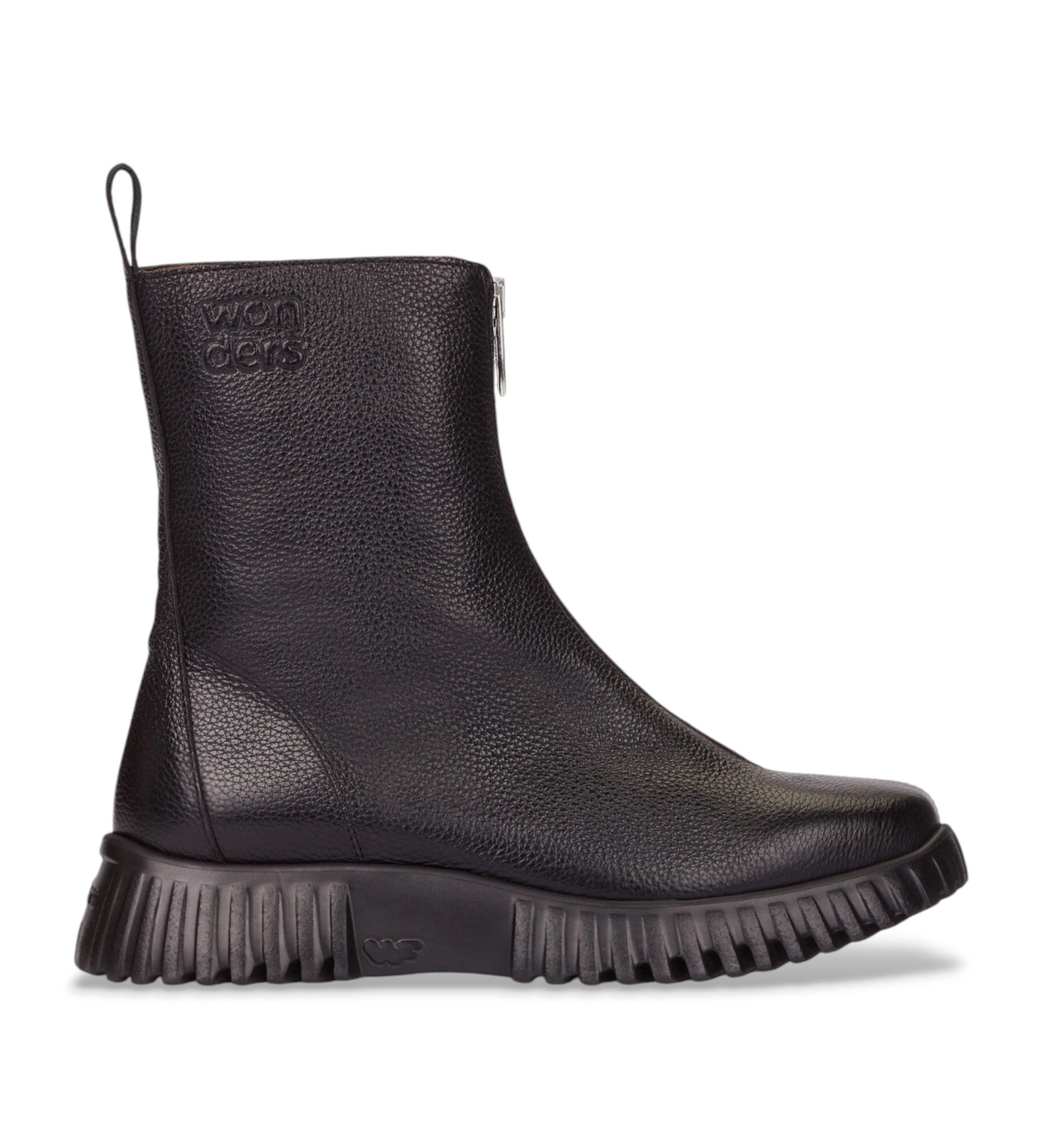 Wonders für Damen. A-4403 Stiefelette Flexfly 03 schwarz (36), Wohnung, Reißverschluss, Lässig