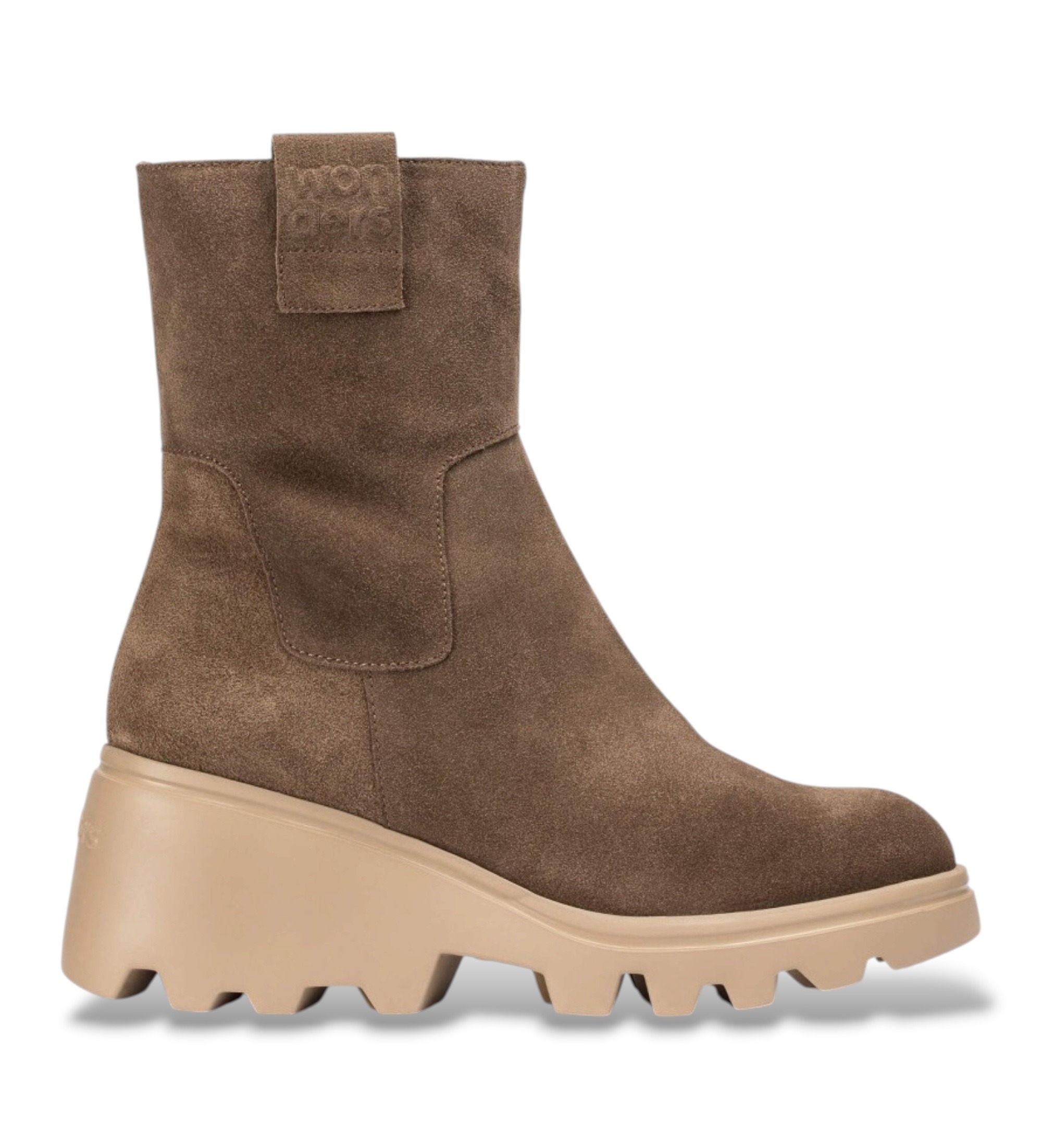 Wonders für Damen. G-7022_2215_9406 Leder-Stiefeletten Toronto 22 Braun (41), 3 bis 5 cm, Wildleder, Reißverschluss, Lässig