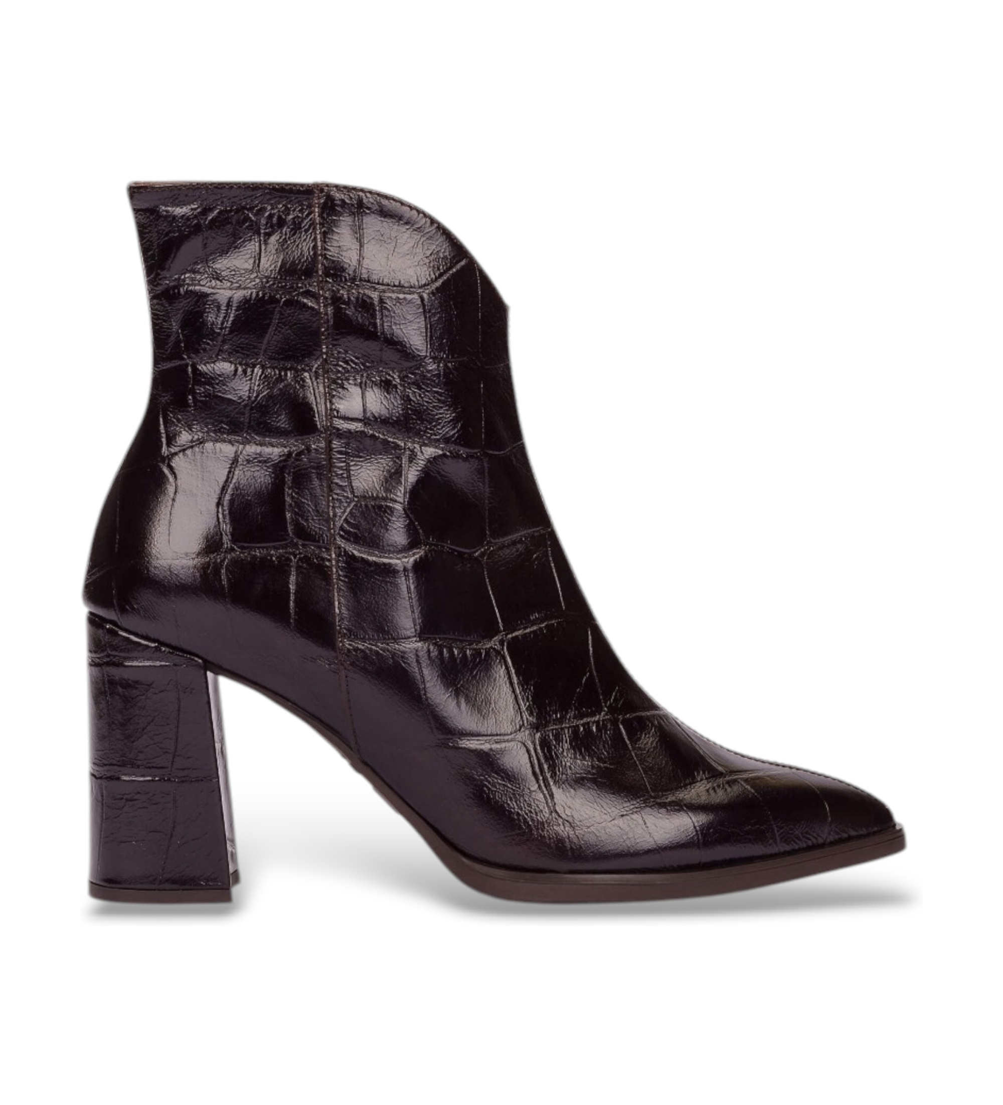Wonders für Damen. M-5444_2415_9332 Aurora Lederstiefeletten 44 Braun (38), 5 bis 8 cm, Reißverschluss, Klassisch