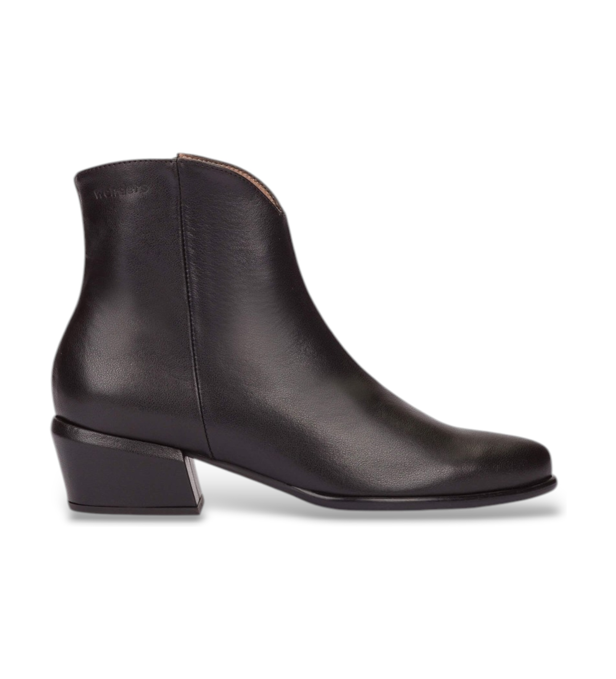 Wonders für Damen. D-2001_5716_5792 Fei 01 Stiefeletten aus Leder Schwarz (40), 3 bis 5 cm, Reißverschluss, Lässig