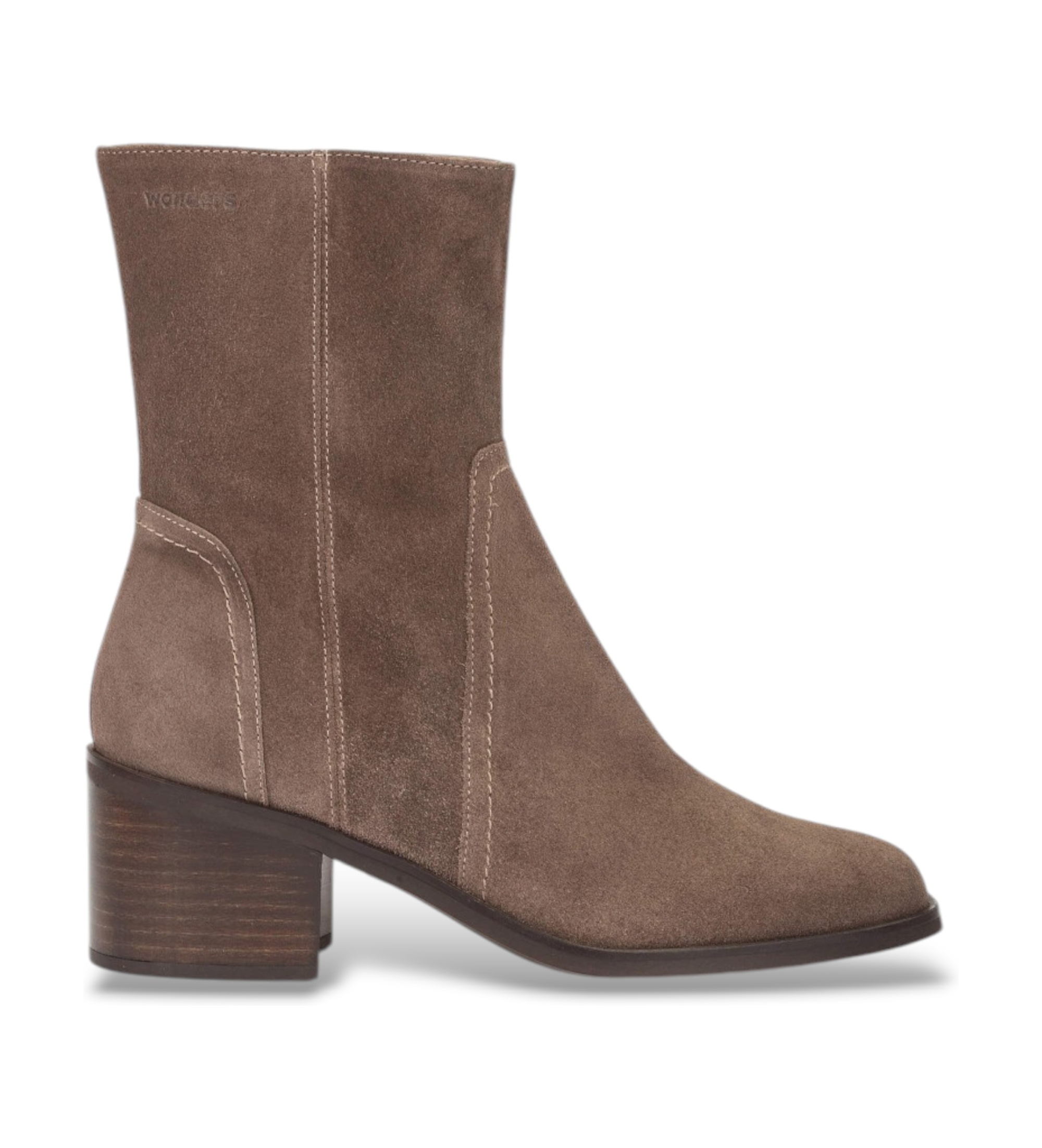 Wonders für Damen. H-6511_5713_9406 Leder-Stiefeletten Tadita 11 Braun (39), 5 bis 8 cm, Spaltleder, Reißverschluss, Lässig, Klassisch