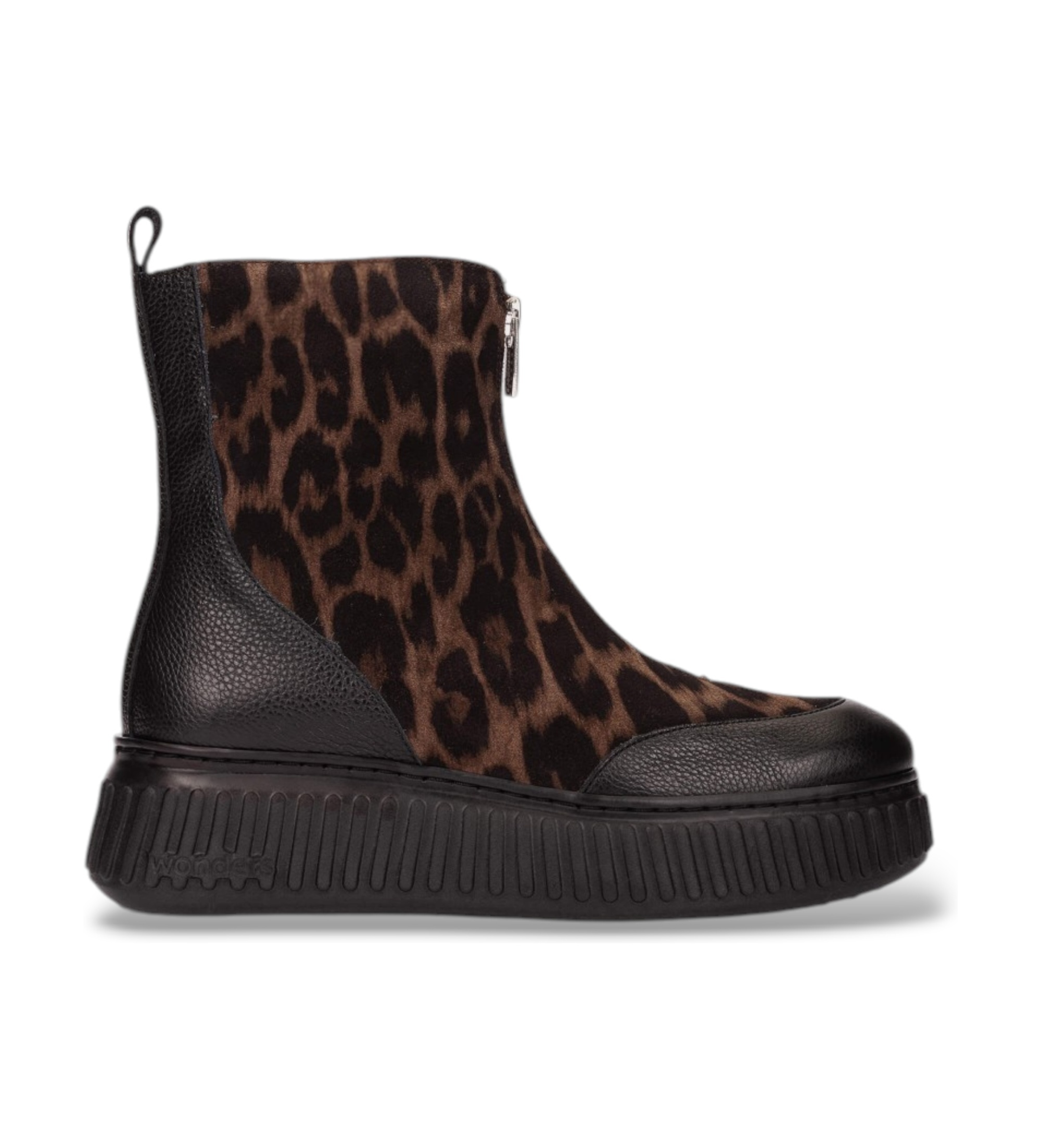 Wonders für Damen. A-5202_5729_10888 Stiefeletten aus Leder Xfly 02 braun (38), Wohnung, Reißverschluss, Lässig, Tierdruck