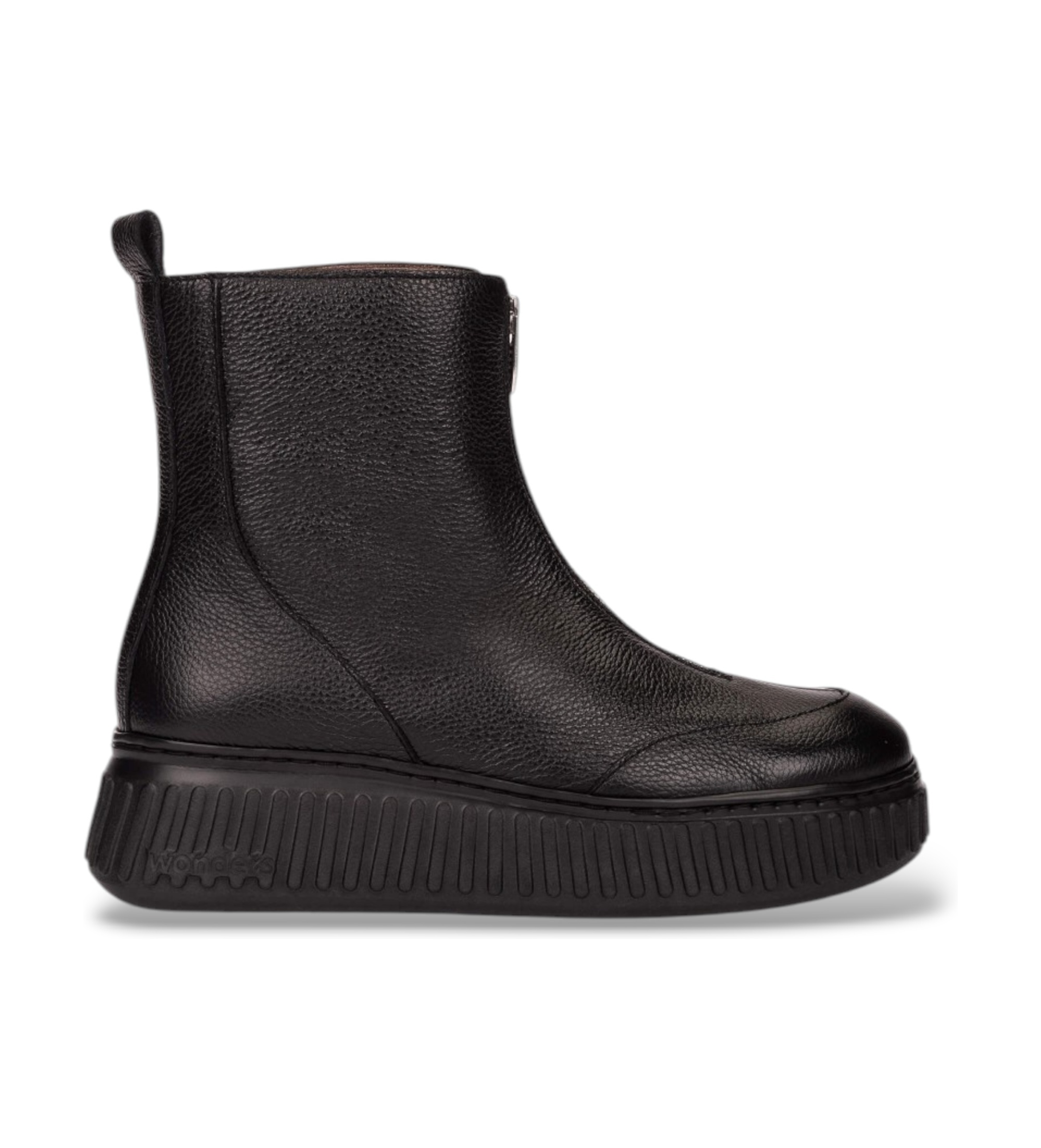Wonders für Damen. A-5202_5078_5792 Xfly 02 Stiefeletten aus Leder in Schwarz (40), Wohnung, Reißverschluss, Lässig