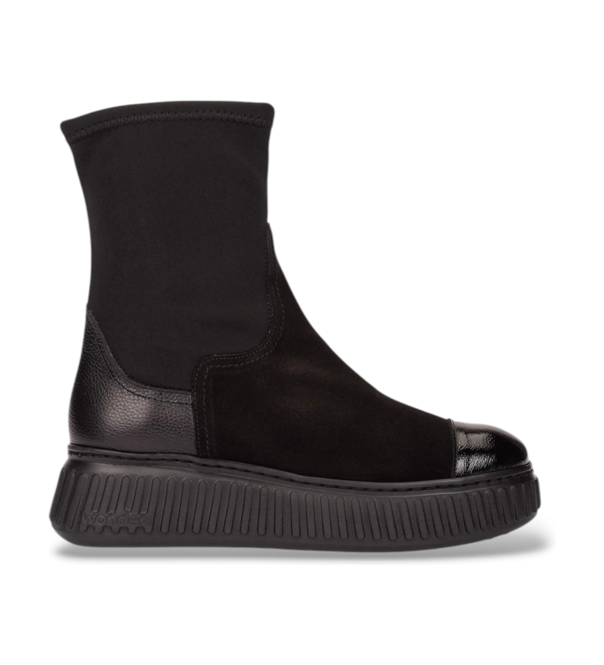 Wonders für Damen. A-5207_941_5792 Stiefeletten aus Leder Xfly 07 Schwarz (40), Wohnung, Reißverschluss, Lässig