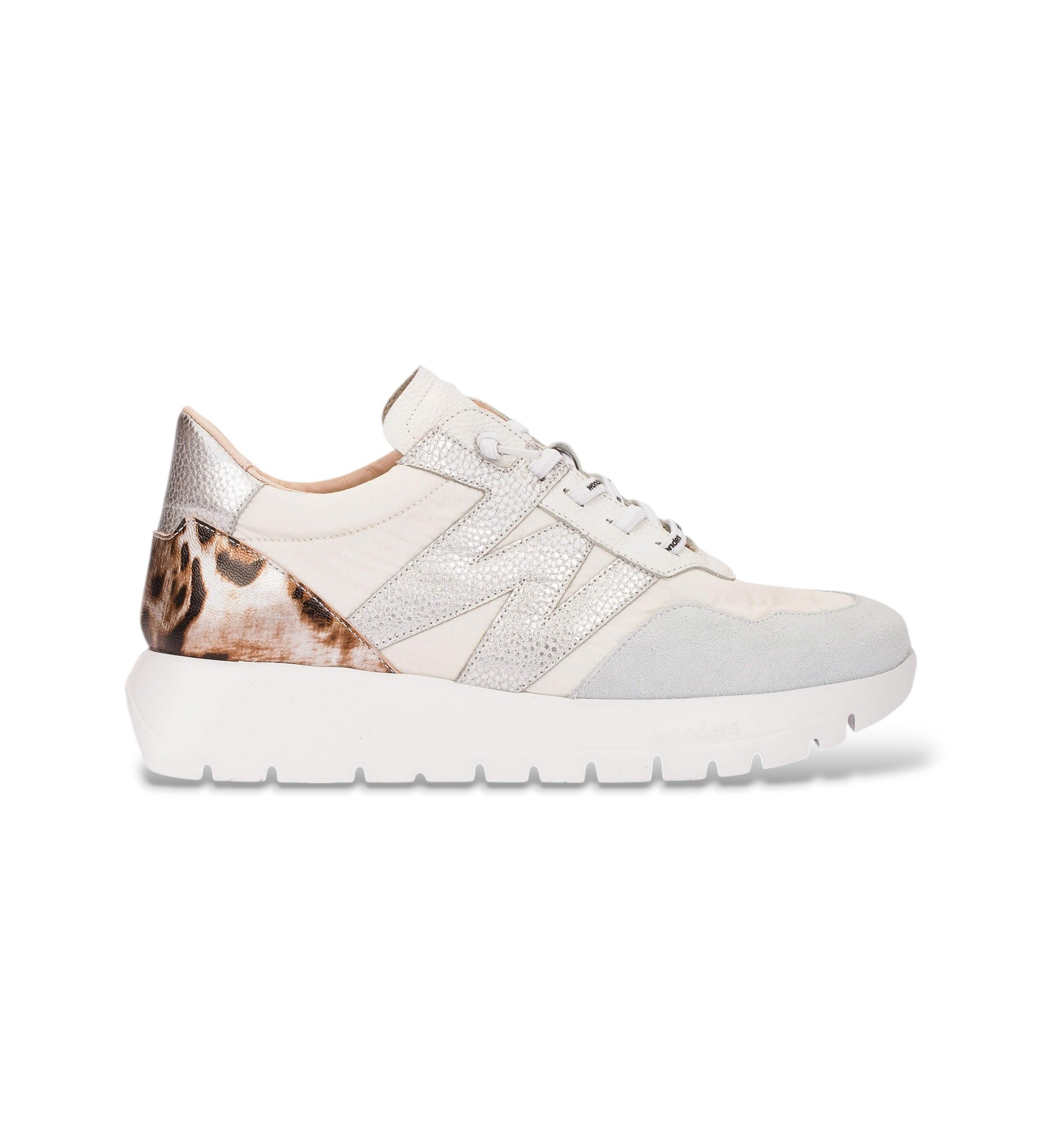 Wonders für Damen. A-24100 Off-white Odisei Leder-Sneakers (41), Weiß, 3 bis 5 cm, Schnürsenkel, Lässig