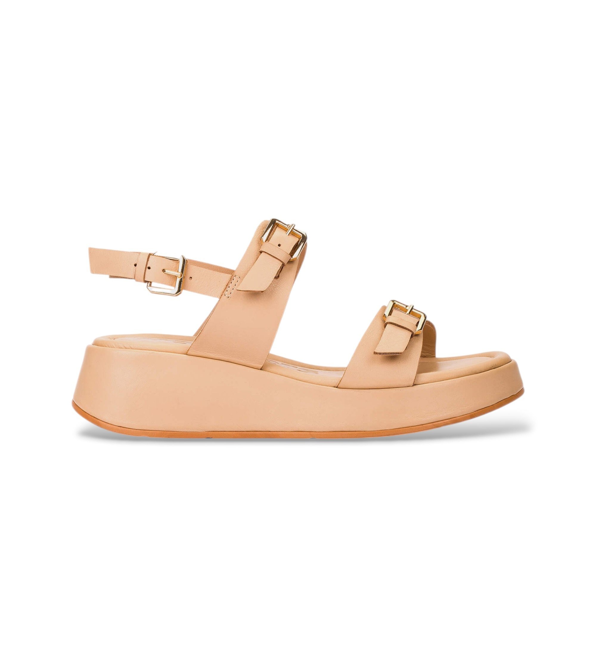 Wonders für Damen. AT-1057 Braune Soft Balance Ledersandalen (41), 3 bis 5 cm, Schnalle, Lässig