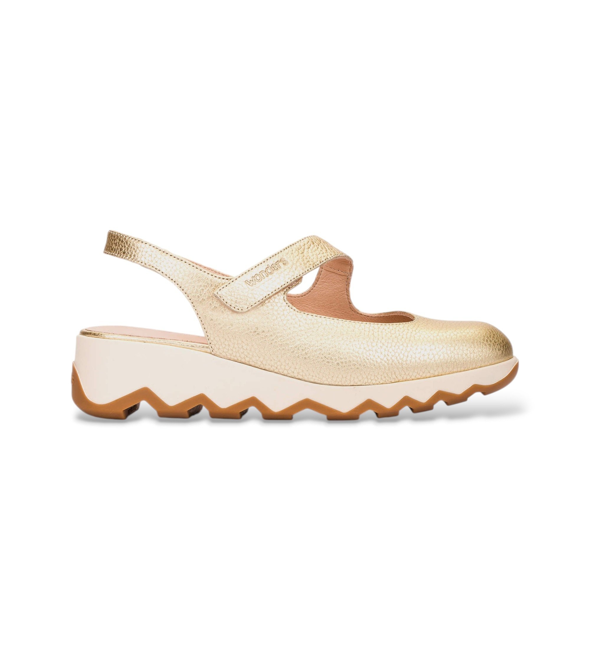 Wonders für Damen. C-7622 Golden Look Leder Sandalen (37), 3 bis 5 cm, Keine, Lässig