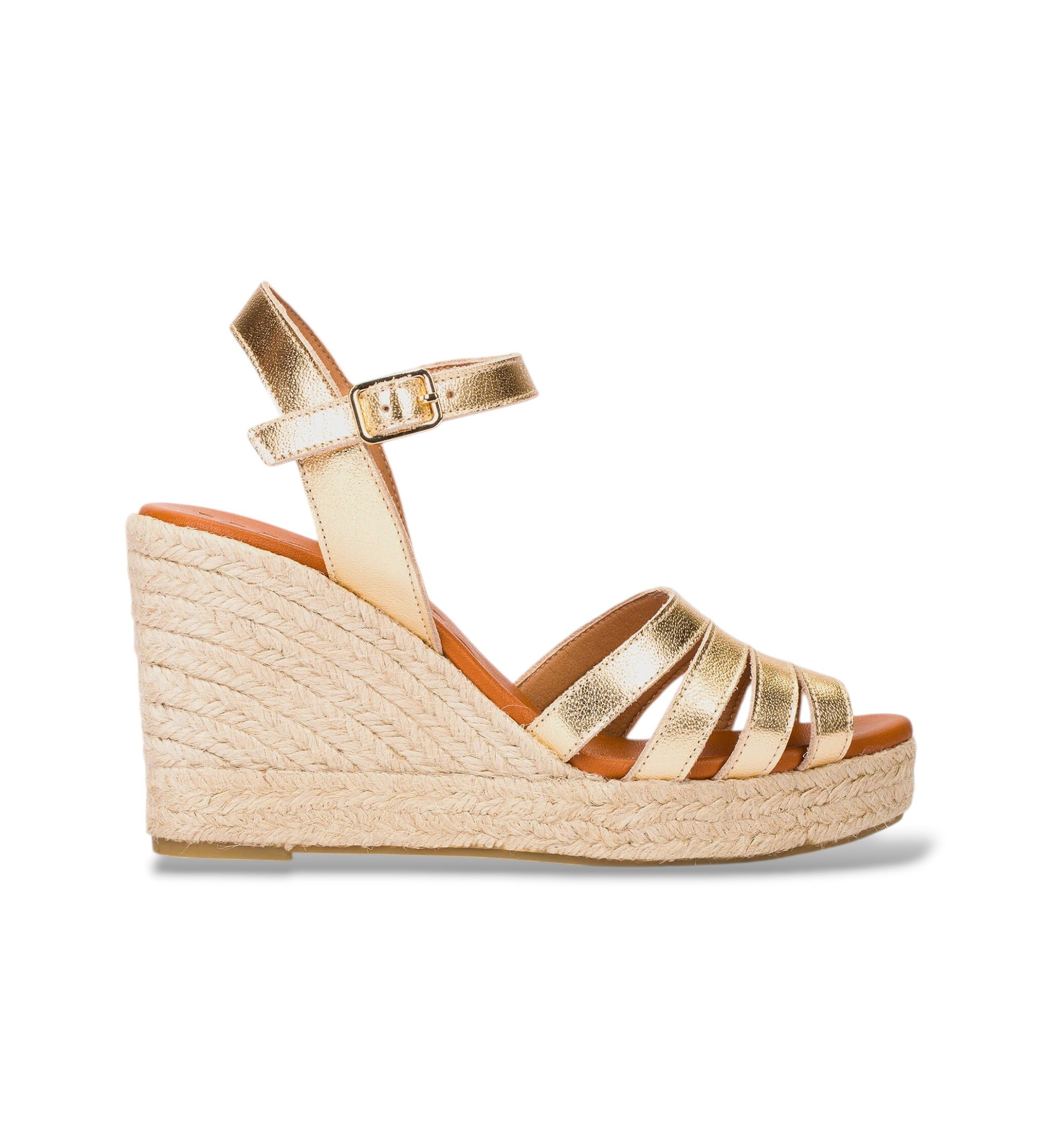 Wonders für Damen. YH-PI2671 Keile Laminiert Gold (41), 5 bis 8 cm, Schnalle, Lässig