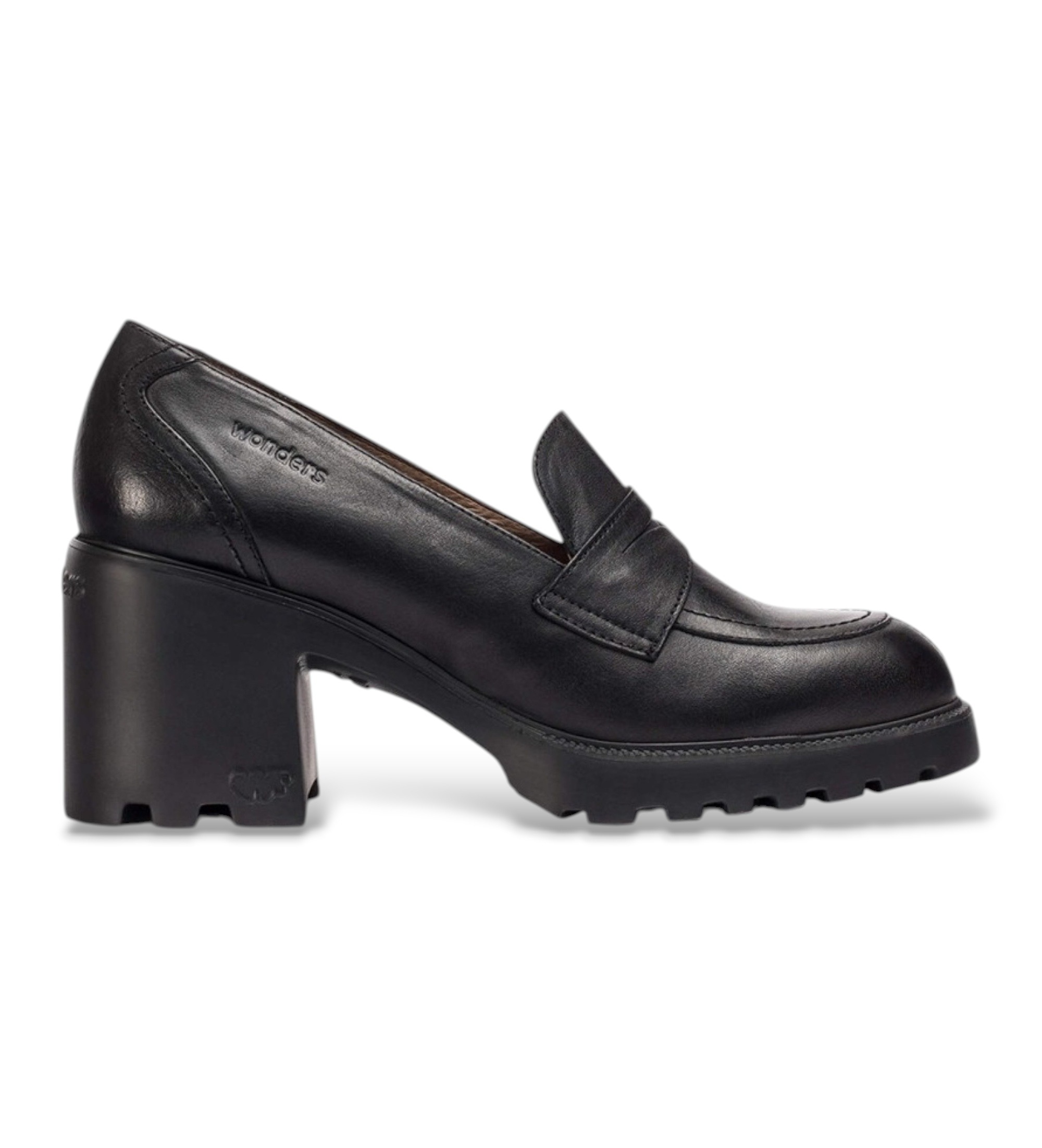 Wonders für Damen. G-7201_5511_5792 Leder-Mokassins Ilma 01 Schwarz (40), 5 bis 8 cm, Keine, Lässig