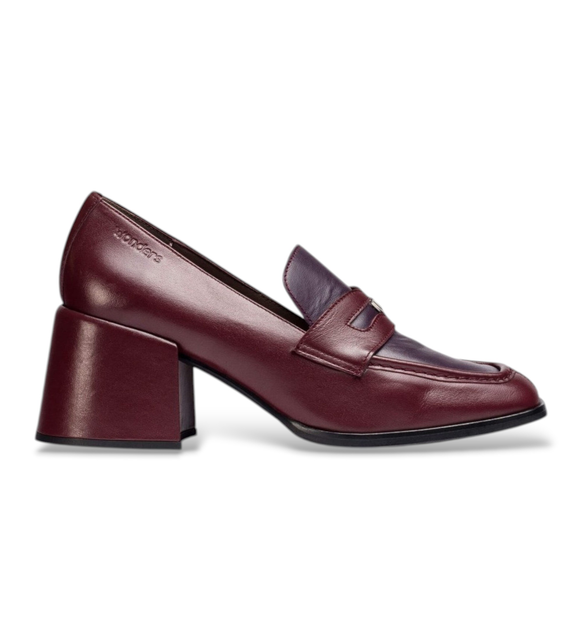 Wonders für Damen. H-6402_1960_11722 Leder-Mokassins Victoria 02 Burgund (41), 5 bis 8 cm, Keine, Lässig, Kastanienbraun, Klassisch, Bordeau