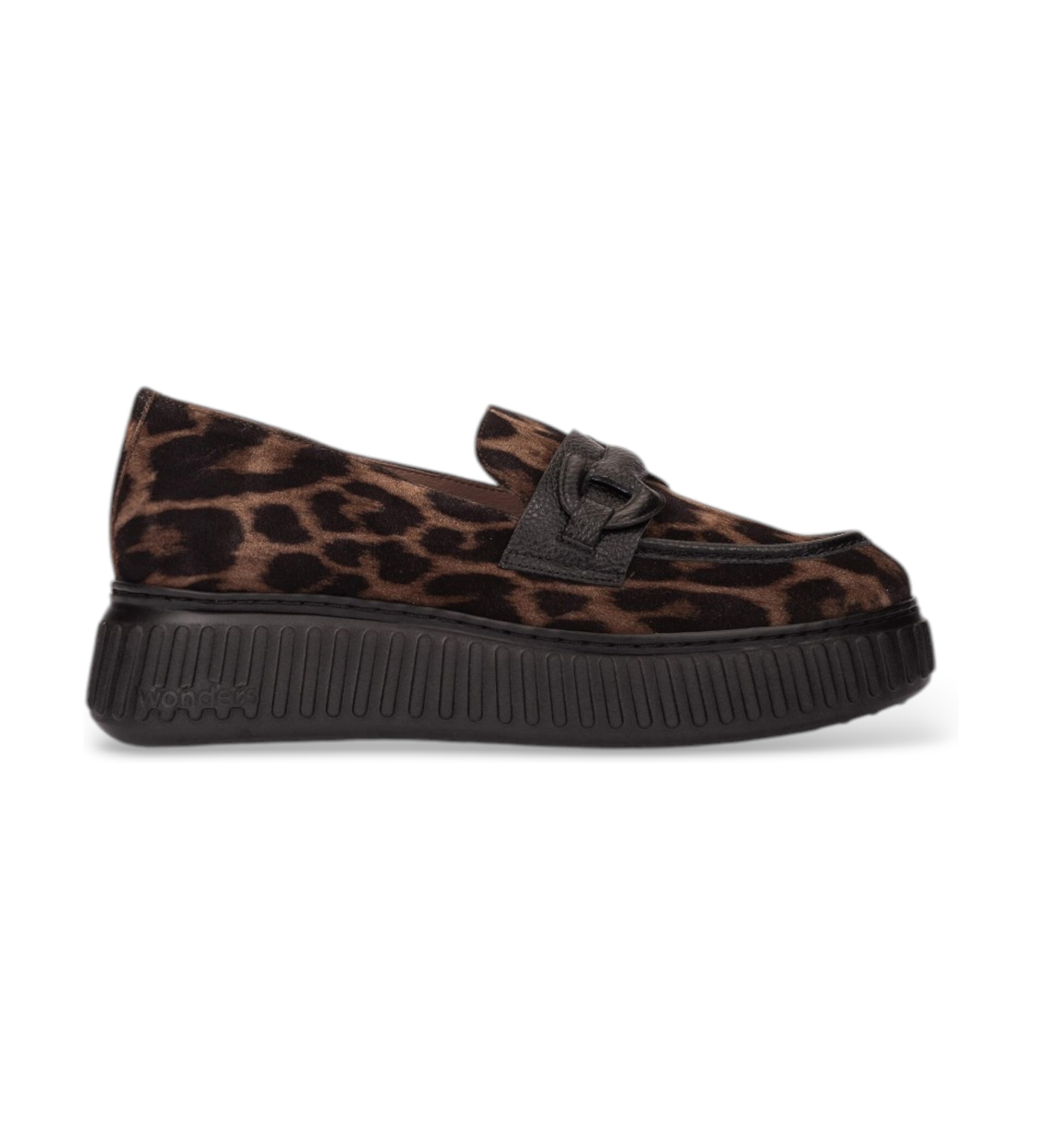 Wonders für Damen. A-5203_5731_11357 Mokassins aus Leder XFLY 03 braun (38), 3 bis 5 cm, Keine, Lässig, Tierdruck
