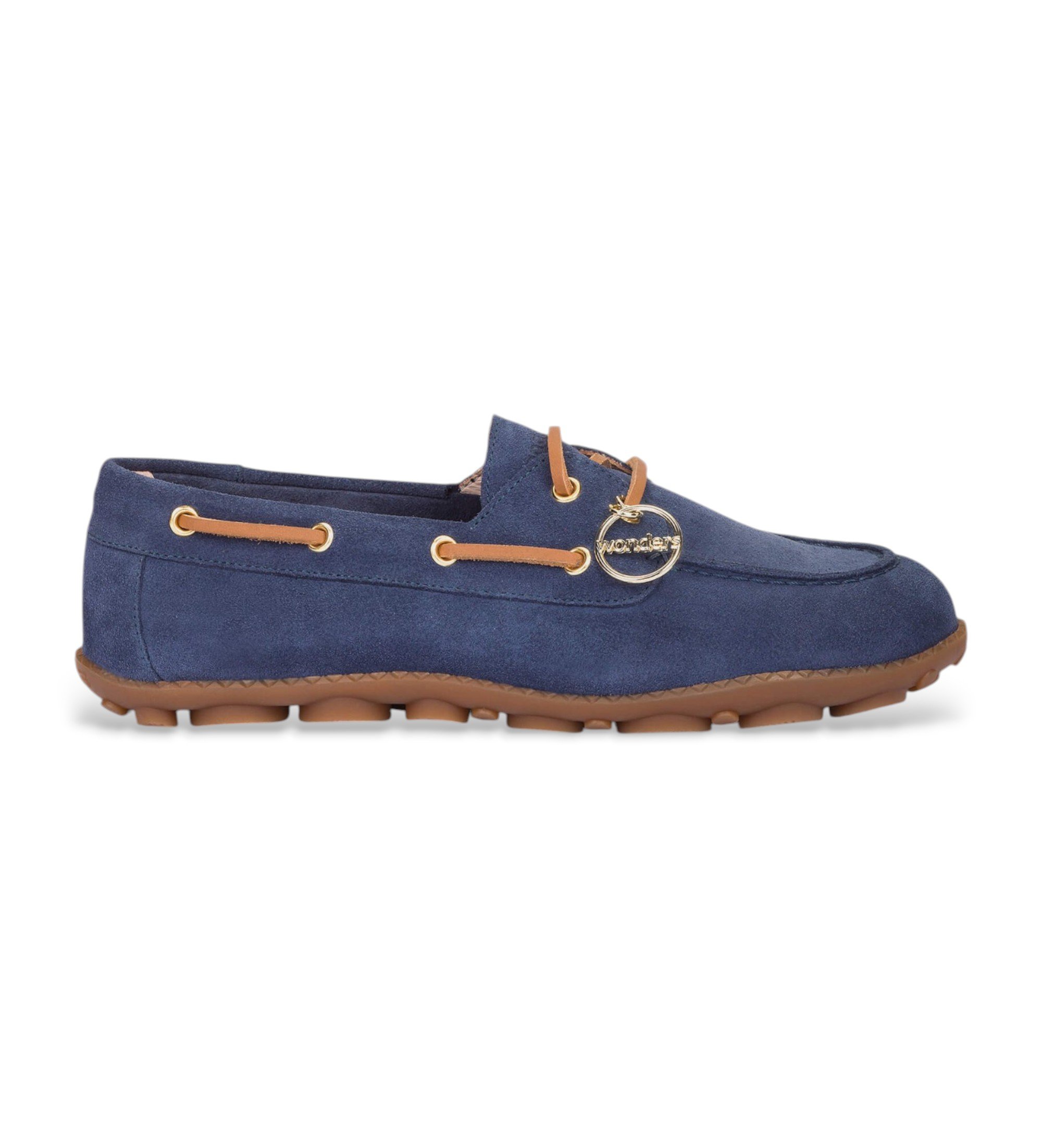 Wonders für Damen. AP-2104 NYSA Blue Yachting (38), Leder, Blau, Wohnung, Schnürsenkel, Lässig