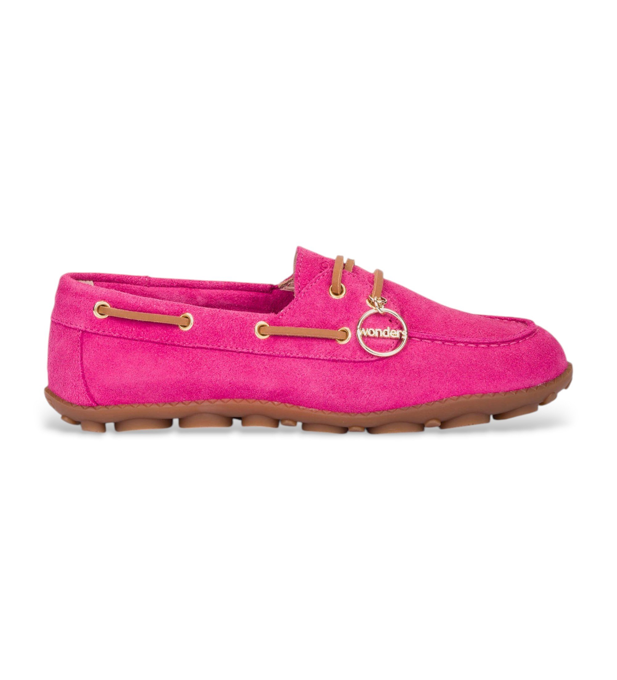 Wonders für Damen. AP-2104 NYSA rosa nautisch (38), Leder, Wohnung, Schnürsenkel, Lässig