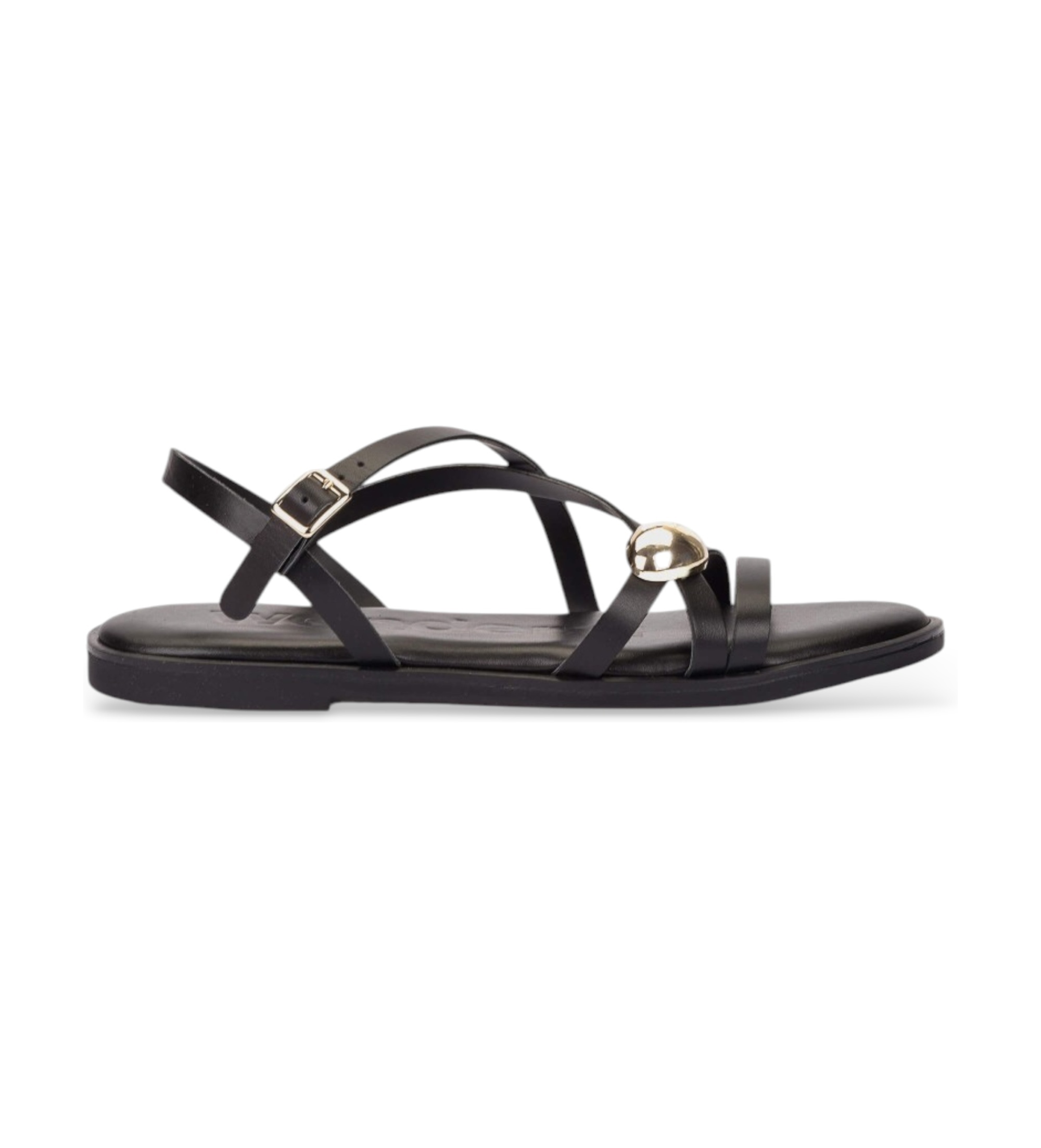 Wonders für Damen. AB-1823_941_5792 Musa 23 Ledersandalen Schwarz (41), Wohnung, Schnalle, Lässig