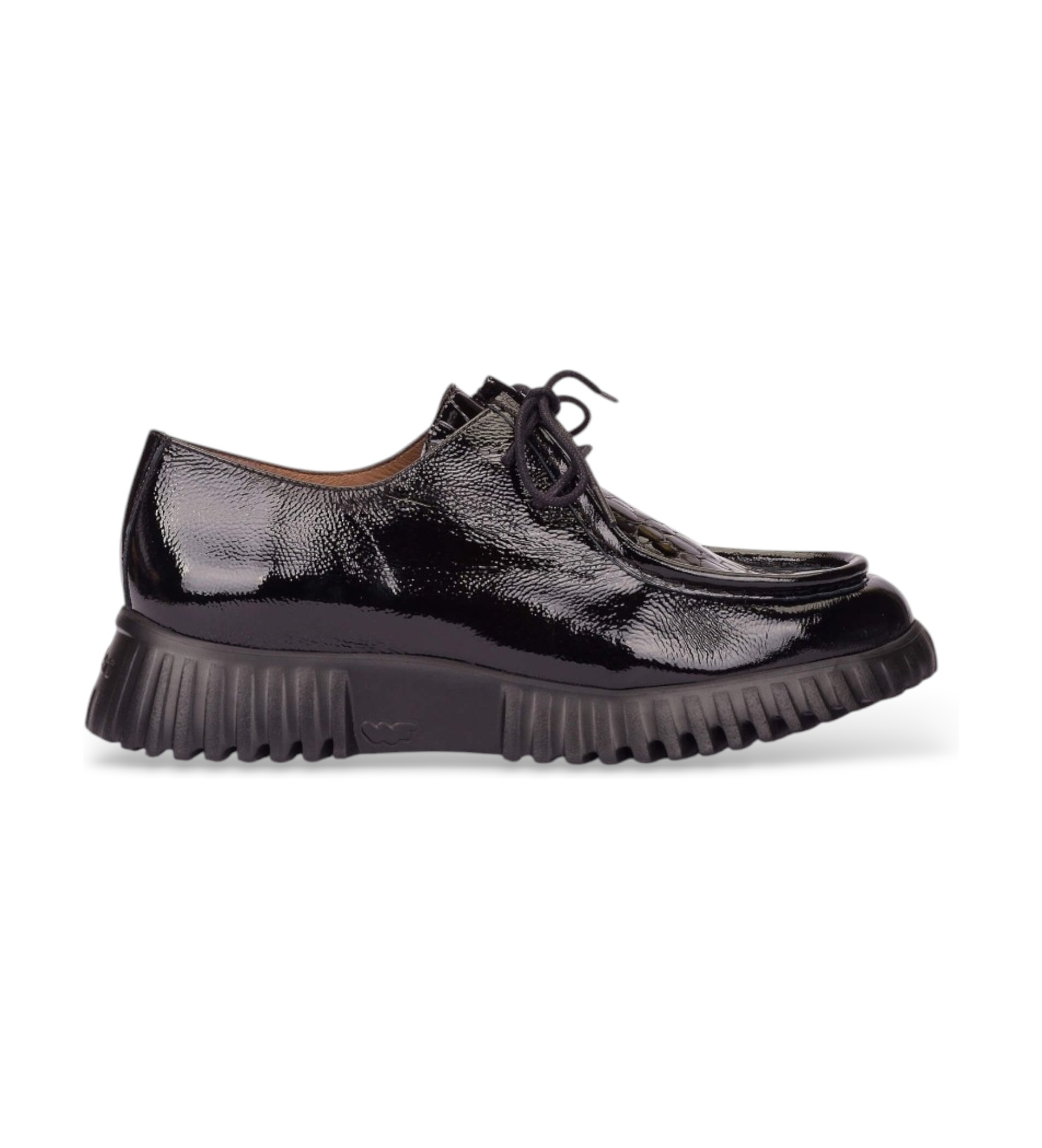 Wonders für Damen. A-4423_5718_5875 Wallabee Flexfly 23 Schuhe aus Leder Schwarz (39), Wohnung, Schnürsenkel, Lässig, Lackleder