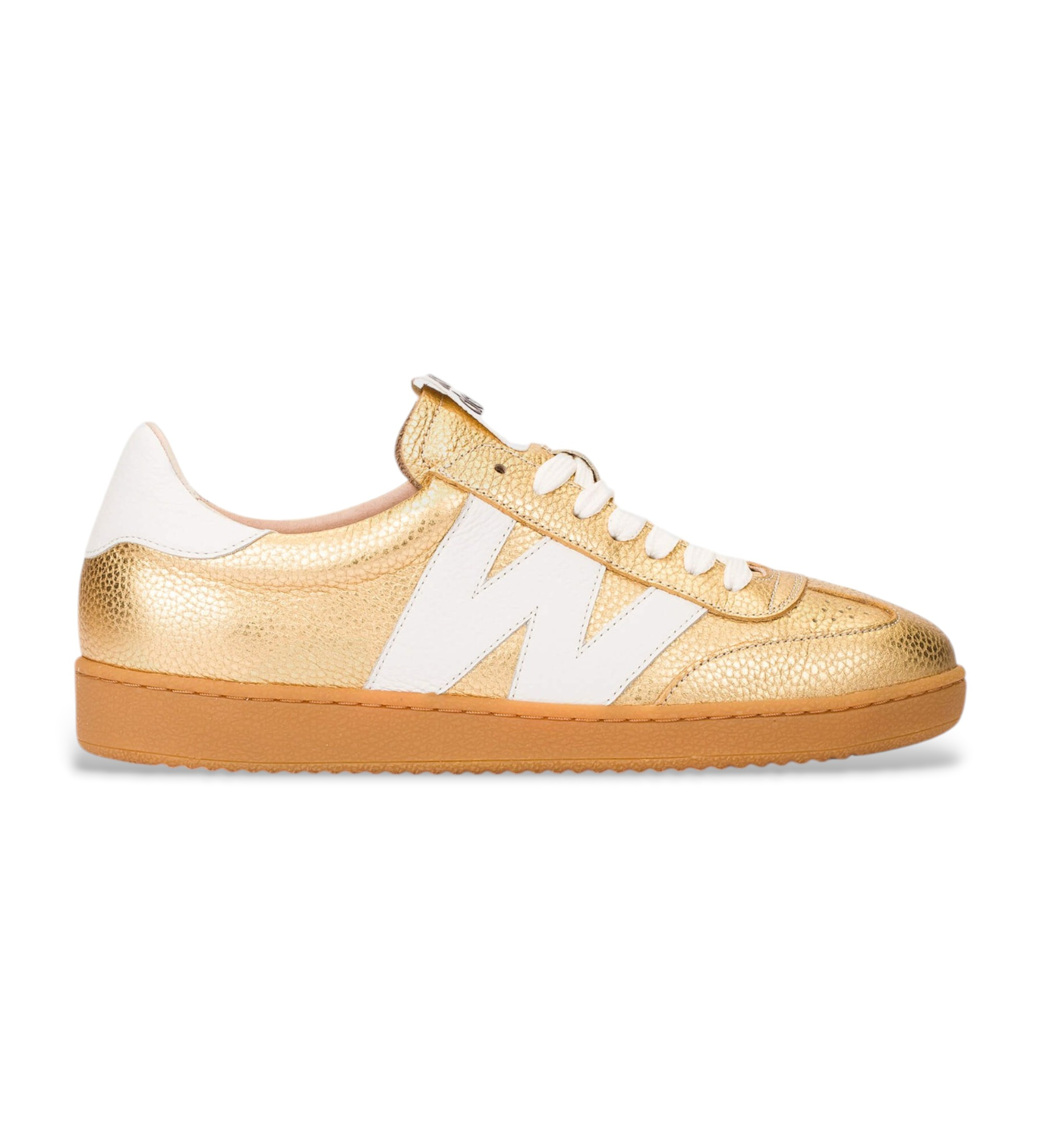 Wonders für Damen. AP-2001 Nubia 01 goldfarbene Lederturnschuhe (37), Wohnung, Schnürsenkel, Lässig